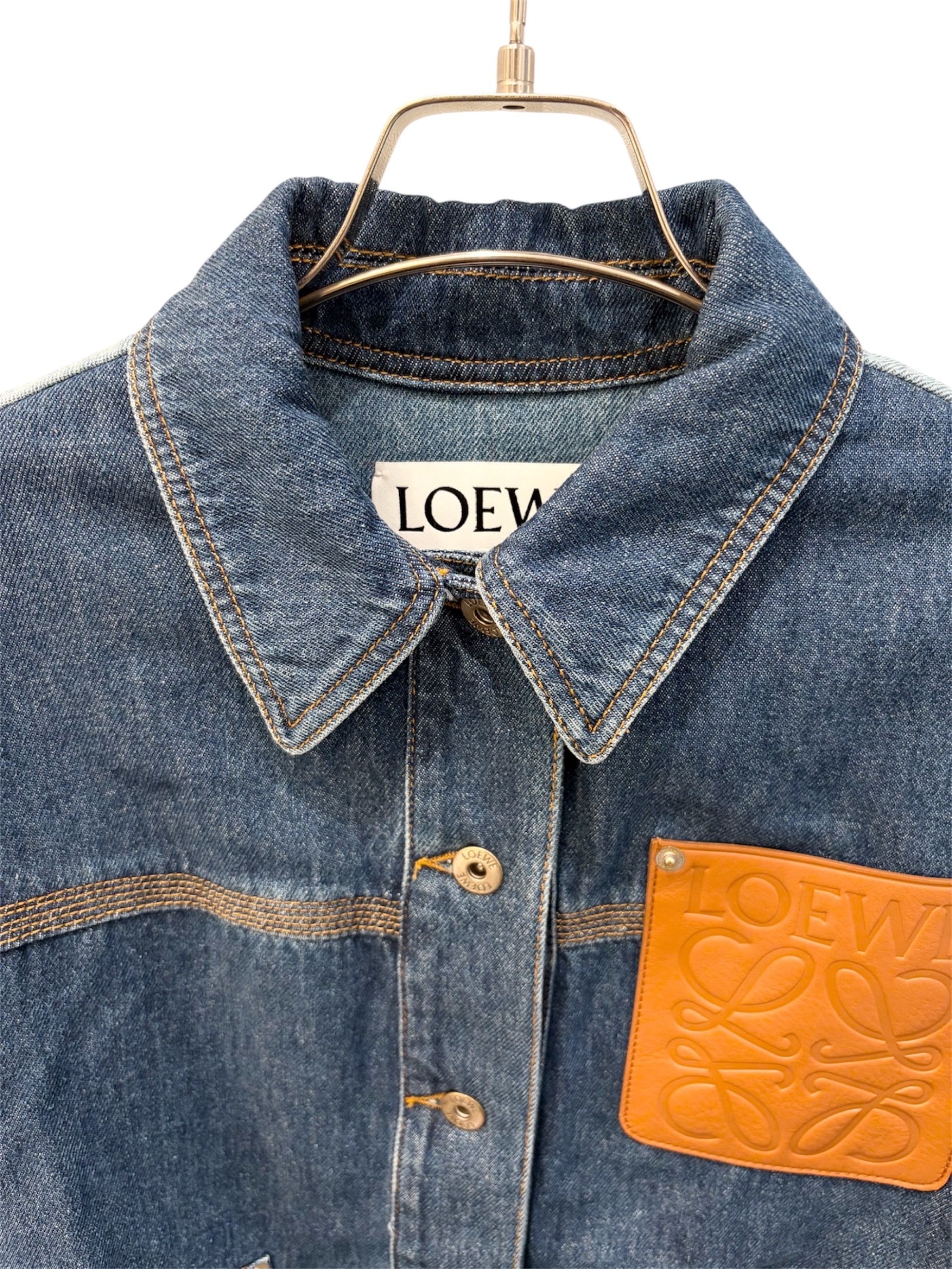 中古・古着通販】LOEWE (ロエベ) ロゴレザーパッチデニムジャケット