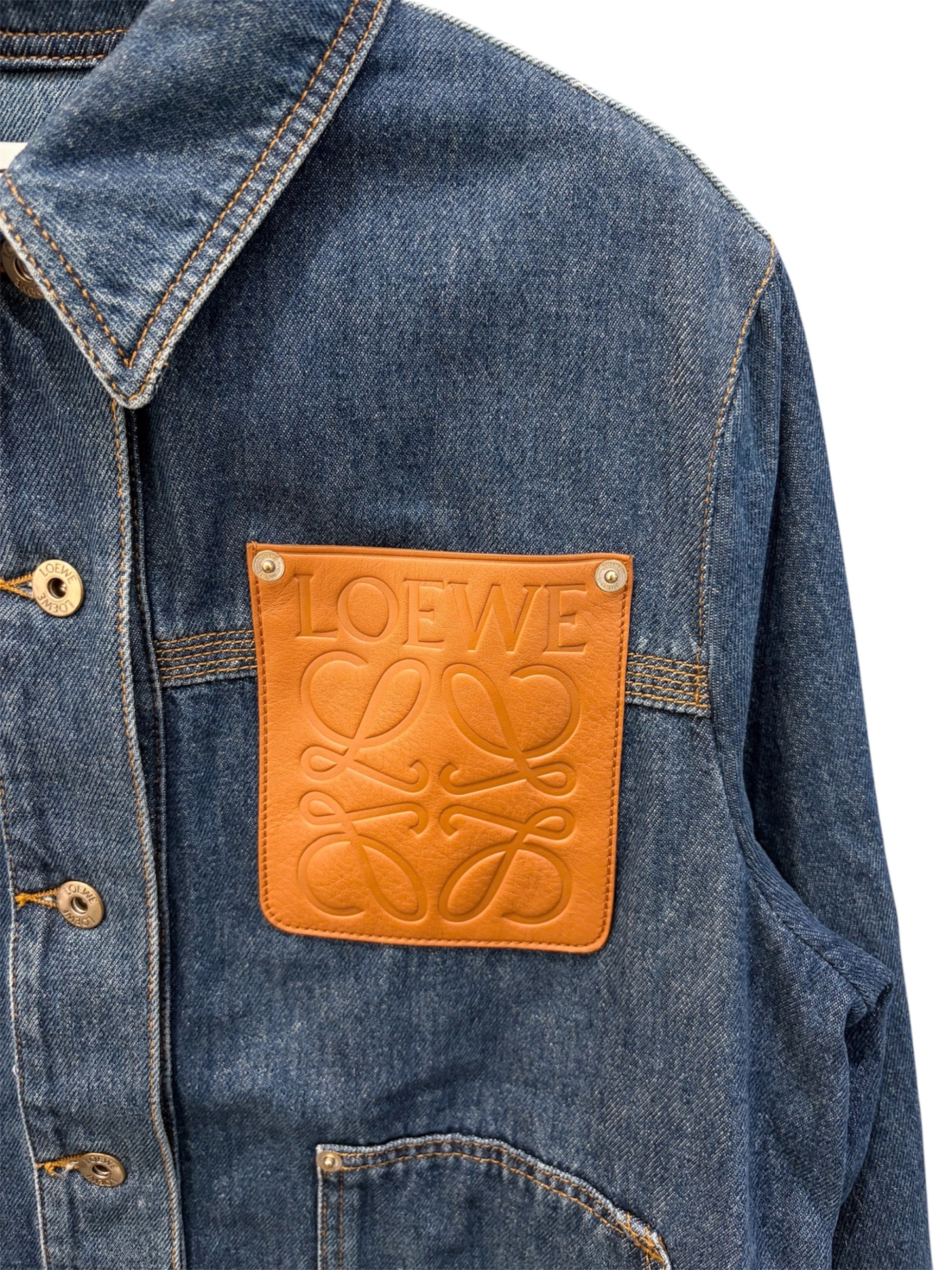 中古・古着通販】LOEWE (ロエベ) ロゴレザーパッチデニムジャケット