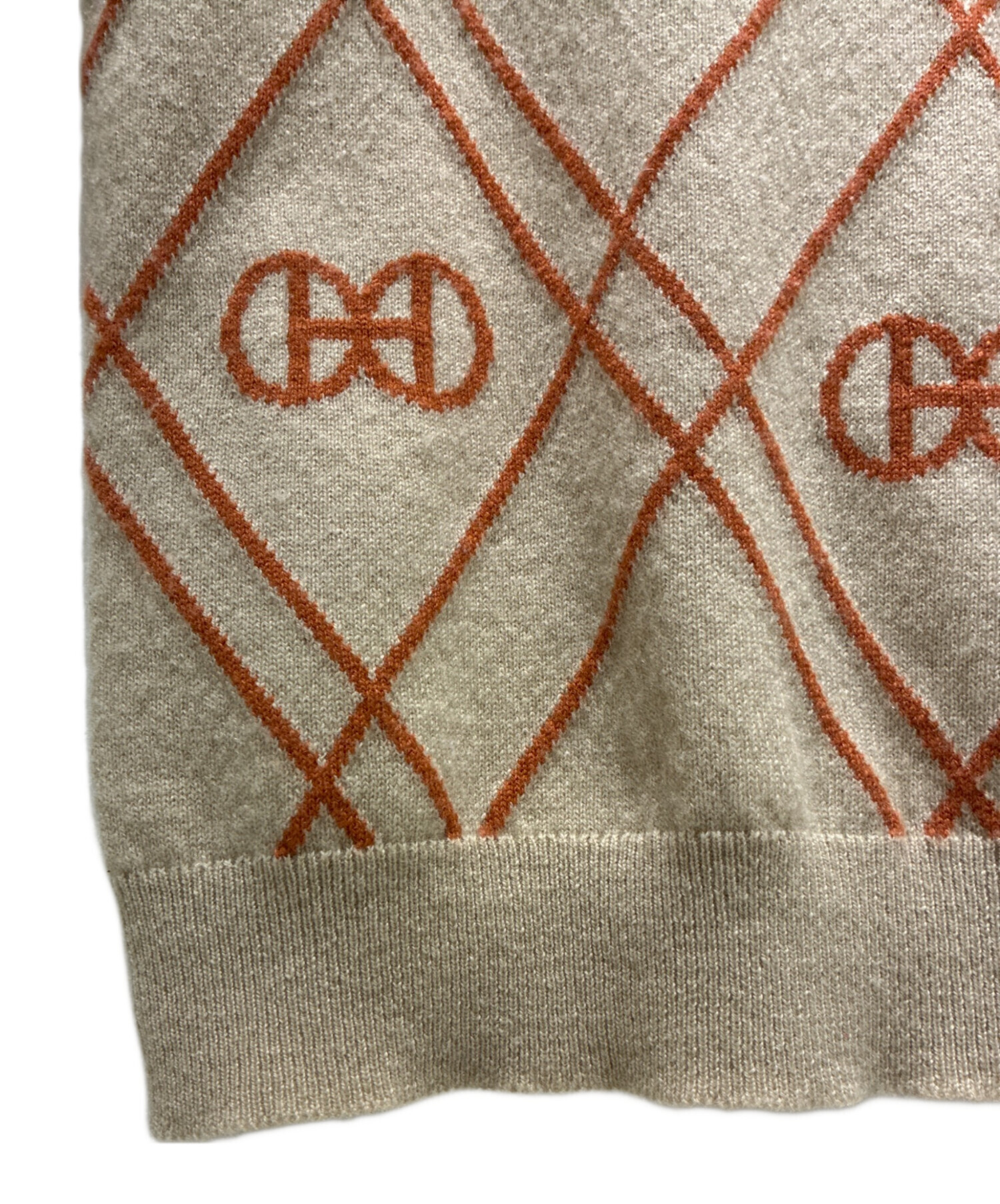 中古・古着通販】HERMES (エルメス) Hロンドカシミヤニット ベージュ