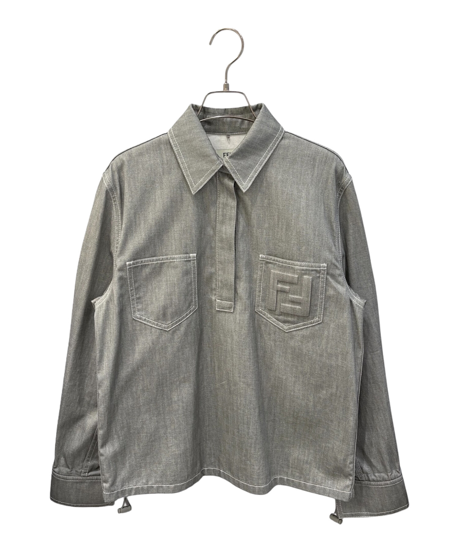 中古・古着通販】FENDI (フェンディ) FFロゴプルオーバーシャツ グレー