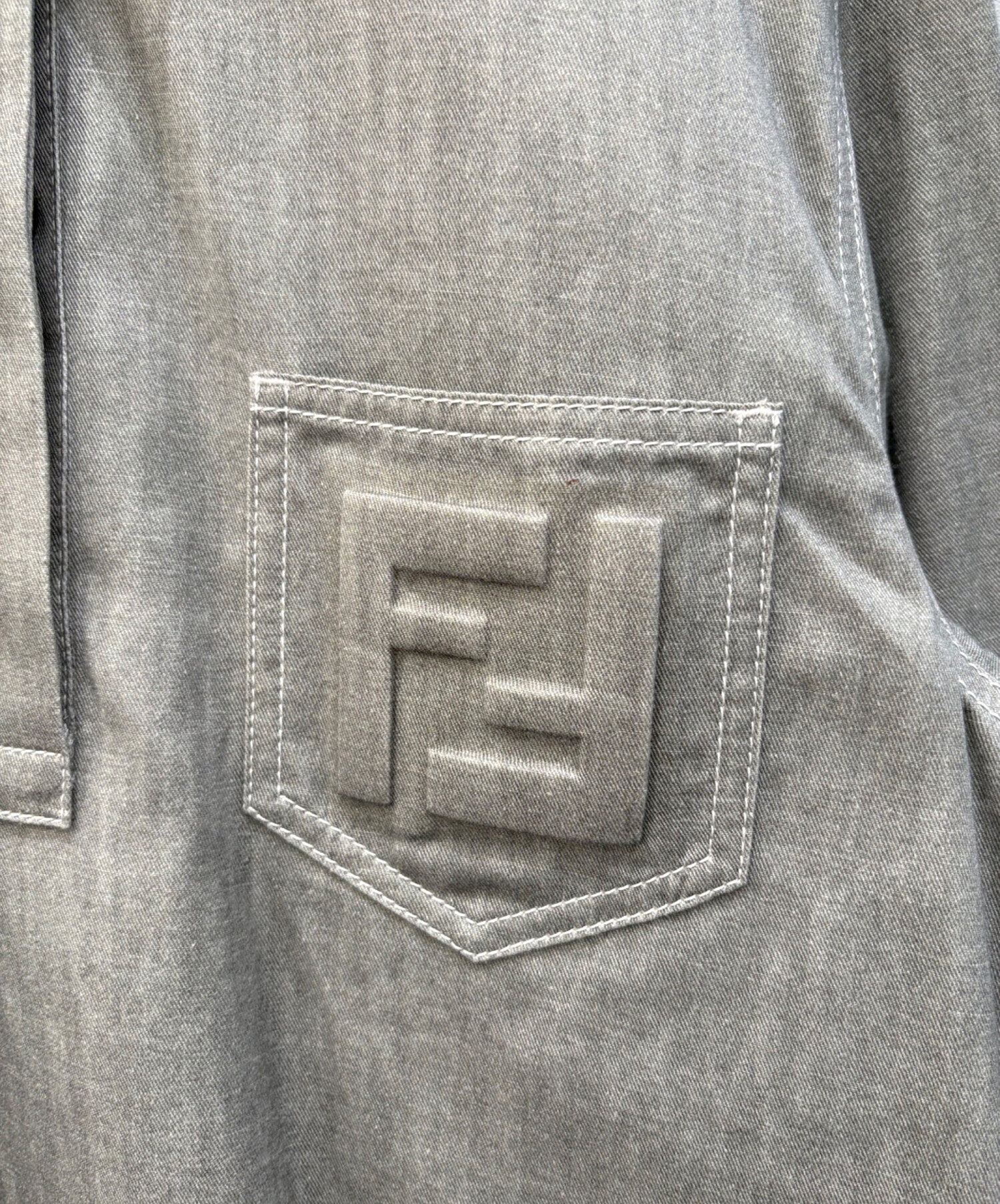 中古・古着通販】FENDI (フェンディ) FFロゴプルオーバーシャツ グレー