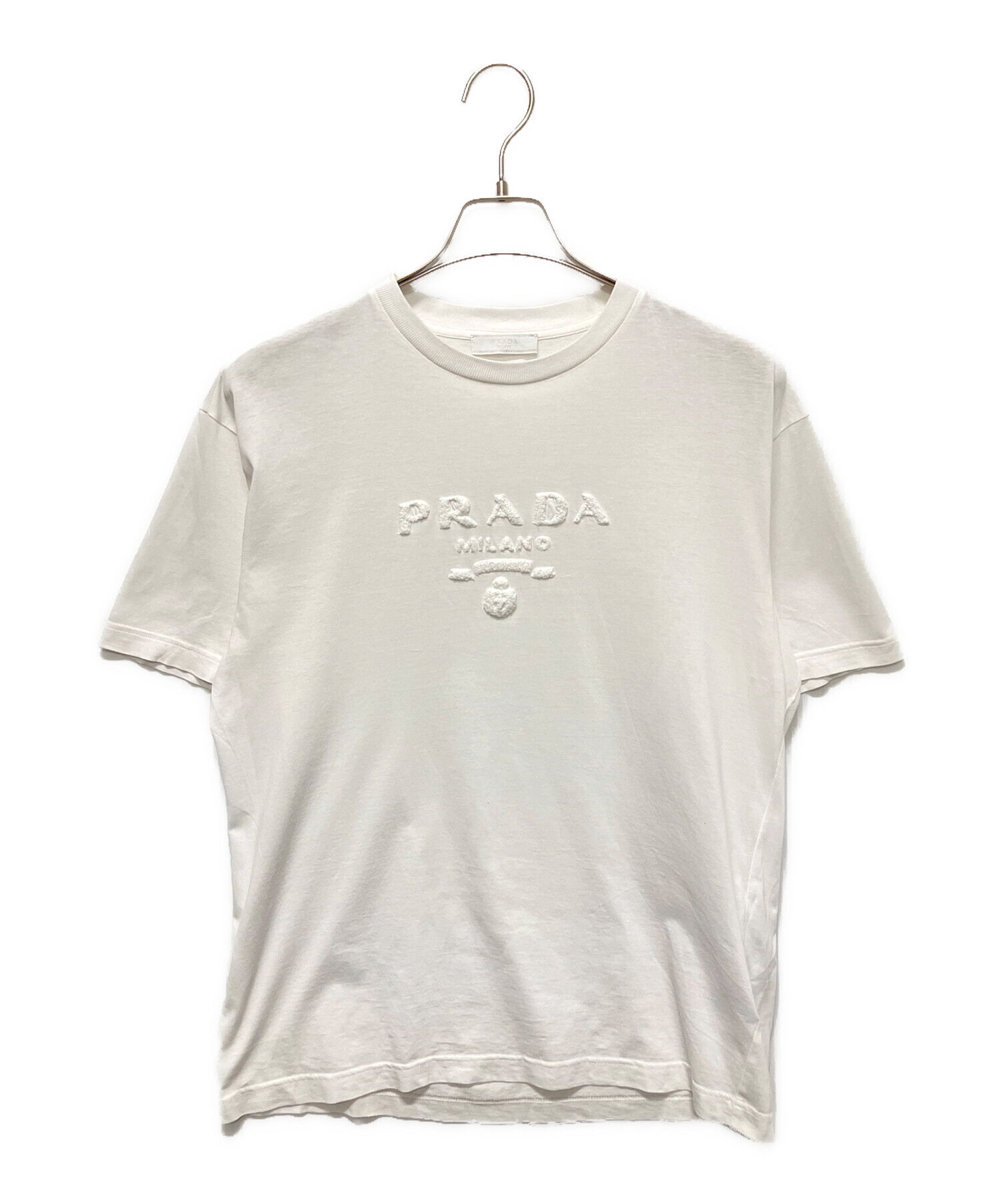 中古・古着通販】PRADA (プラダ) ロゴTシャツ ホワイト サイズ:S
