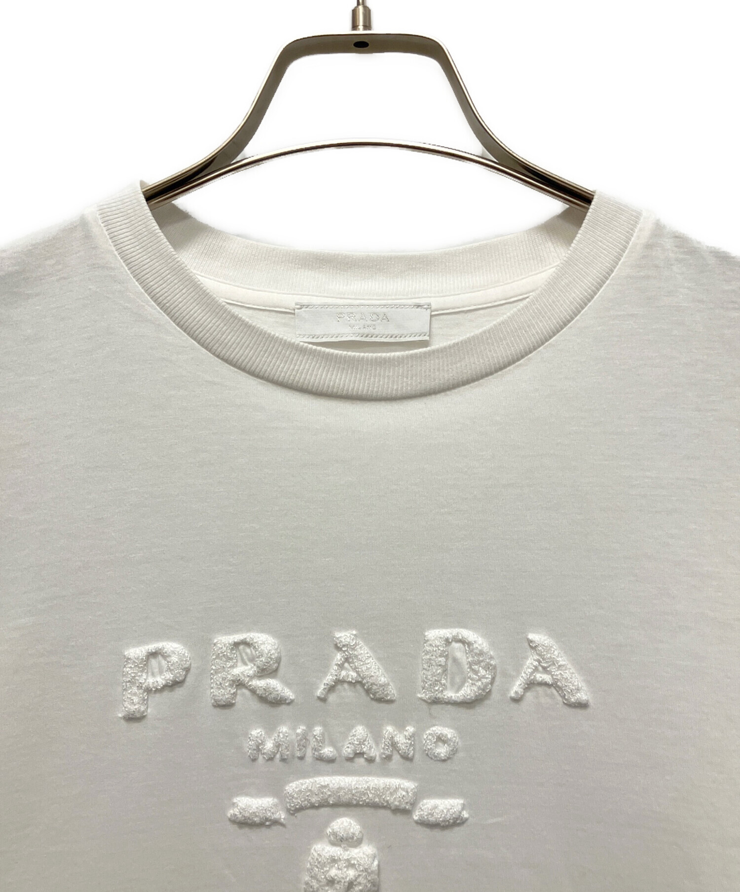 中古・古着通販】PRADA (プラダ) ロゴTシャツ ホワイト サイズ:S