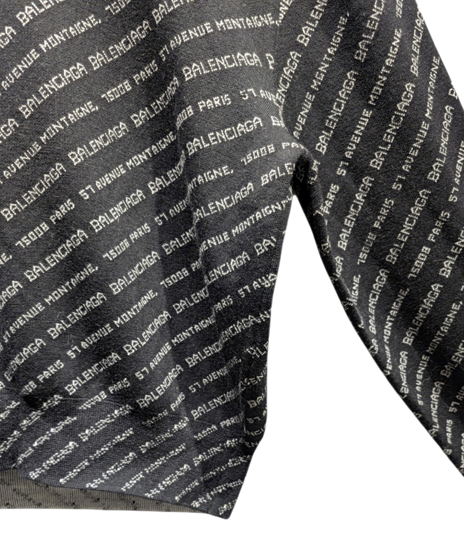 中古・古着通販】BALENCIAGA (バレンシアガ) 総柄ロゴニット ブラック
