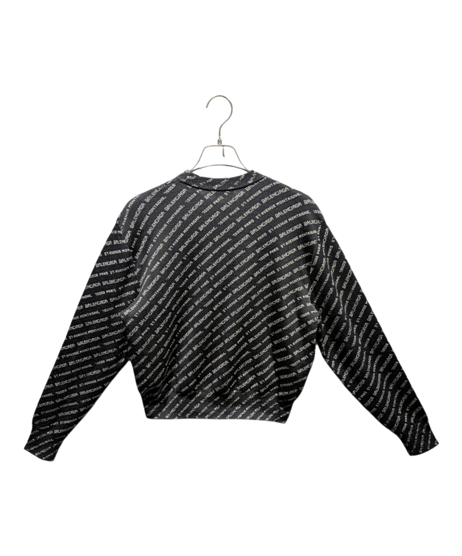 中古・古着通販】BALENCIAGA (バレンシアガ) 総柄ロゴニット ブラック