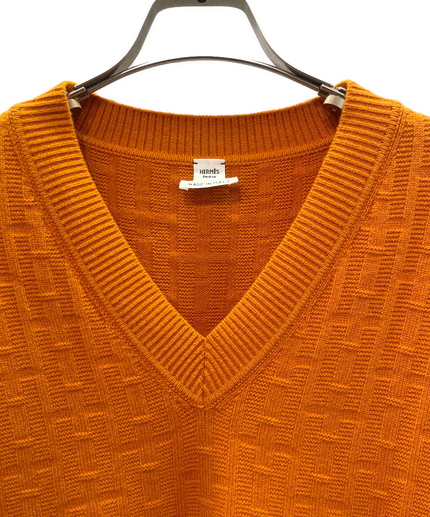 中古・古着通販】HERMES (エルメス) H Logo Wool Knit Vest Hロゴ