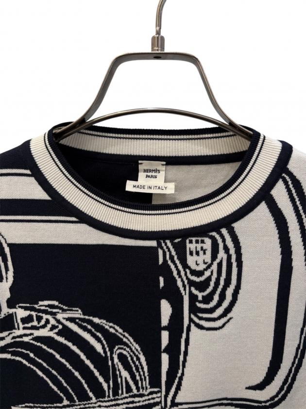 中古・古着通販】HERMES (エルメス) 無秩序半袖ニット/EN DESORDRE