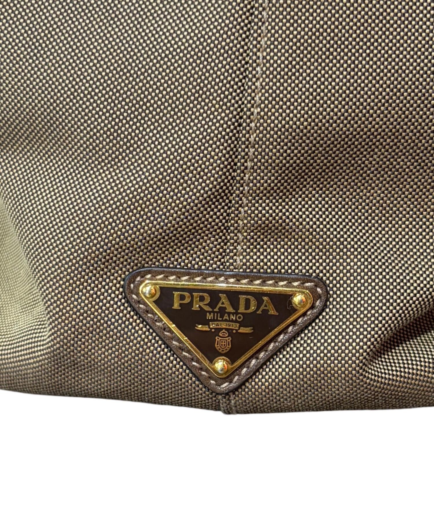 中古・古着通販】PRADA (プラダ) ロゴジャガードハンドバッグ ブラウン
