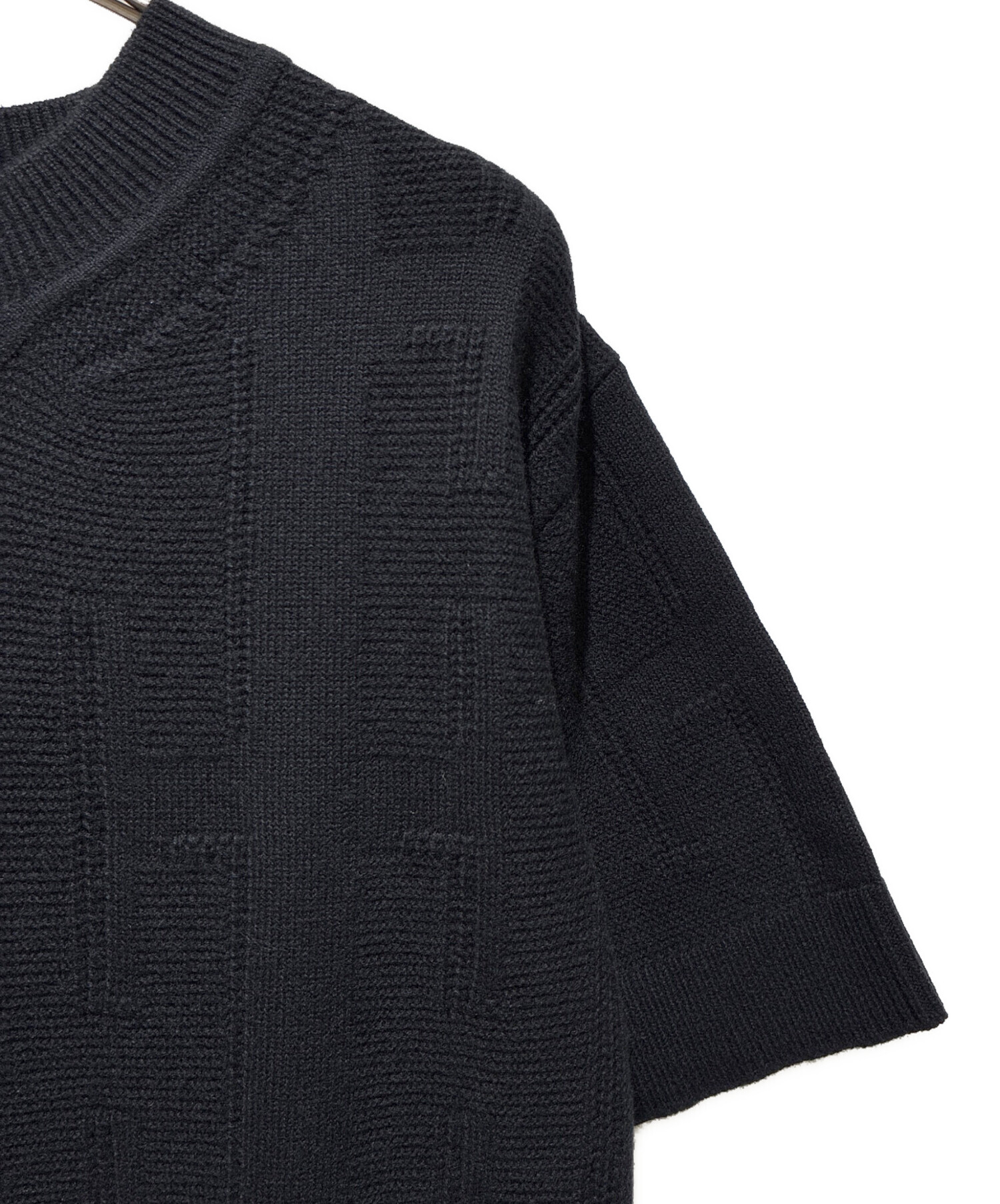 中古・古着通販】HERMES (エルメス) 半袖ニットワンピース ブラック