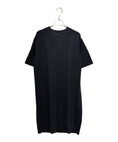 中古・古着通販】HERMES (エルメス) 半袖ニットワンピース ブラック