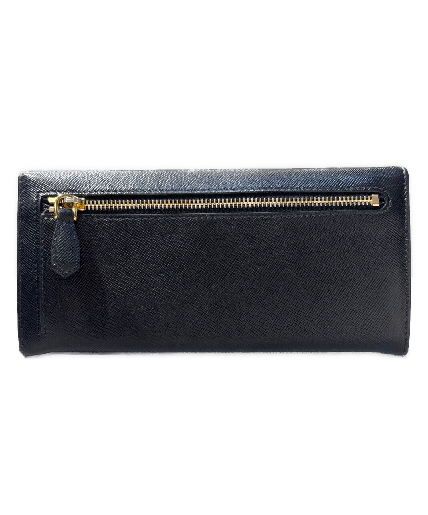本物 プラダ PRADA サフィアーノ レザー 長財布 ロングウォレット ブラック 財布 ウォレット 中古 中古・古着通販】PRADA (プラダ) サフィアーノロングウォレット