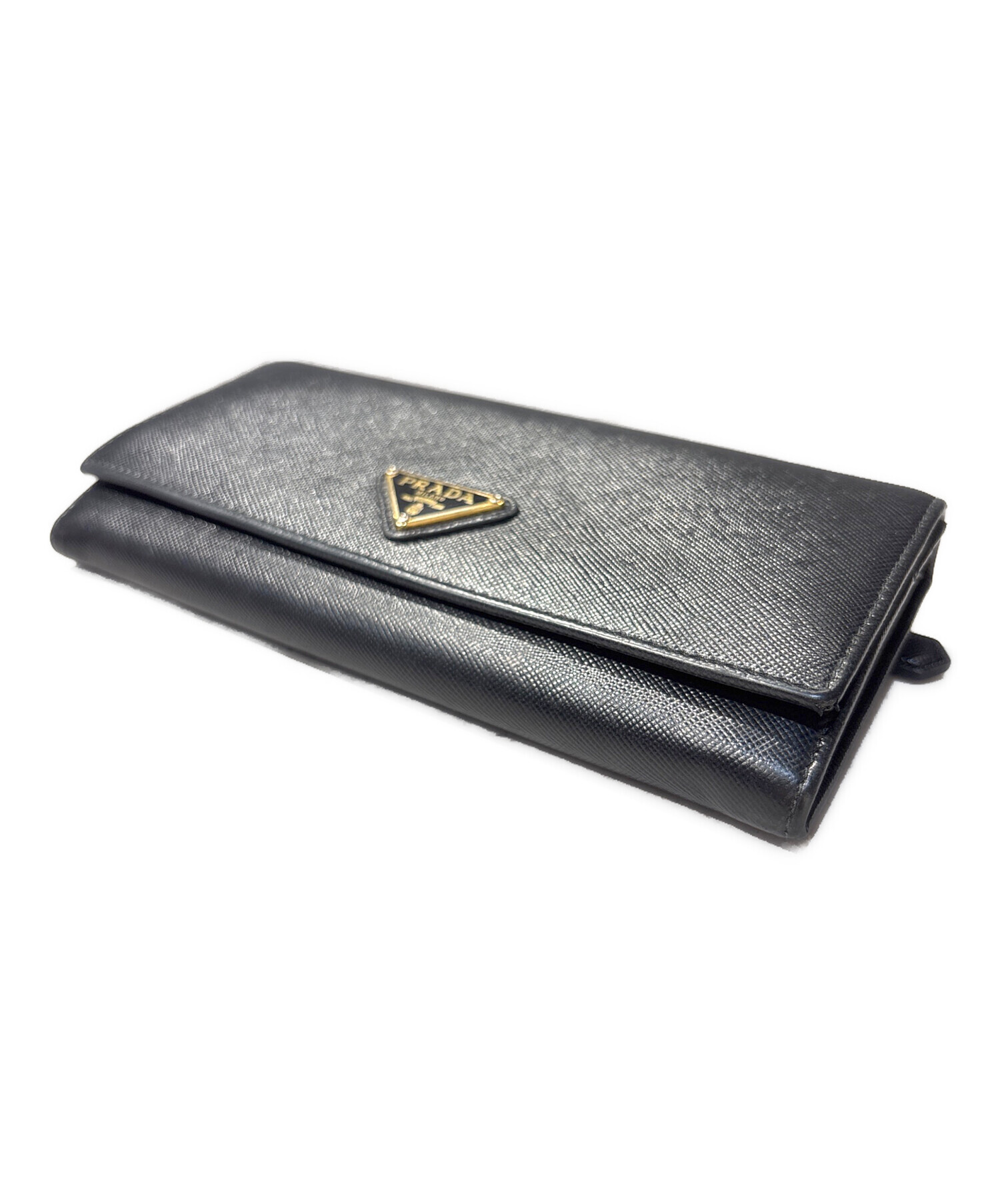 本物 プラダ PRADA サフィアーノ レザー 長財布 ロングウォレット ブラック 財布 ウォレット 中古 中古・古着通販】PRADA (プラダ) サフィアーノロングウォレット