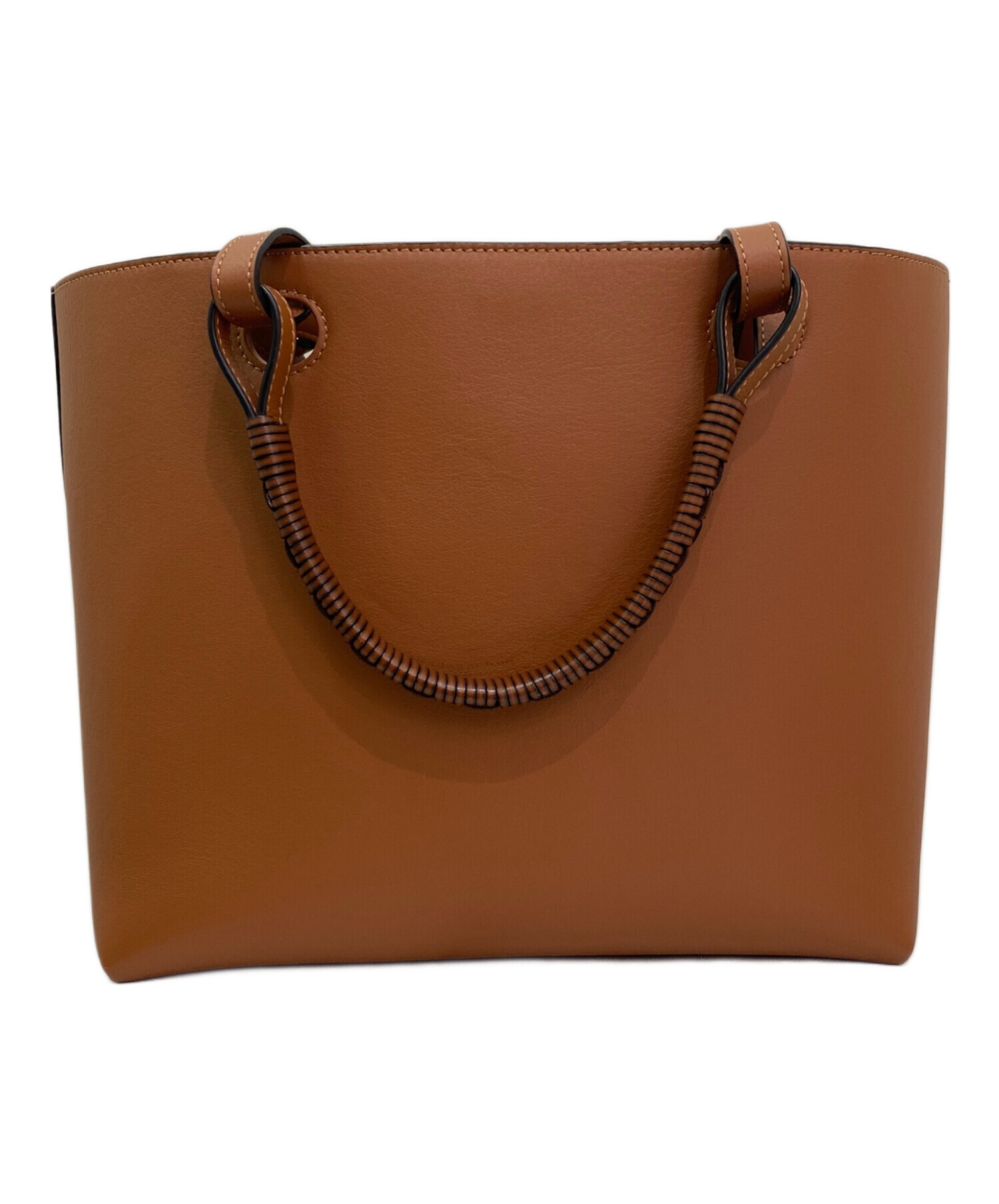 LOEWE ロエベ アナグラム レザートートバッグ ブラウン A4 ヴィンテージ 中古・古着通販】LOEWE (ロエベ) アナグラムトートバッグ ブラウン