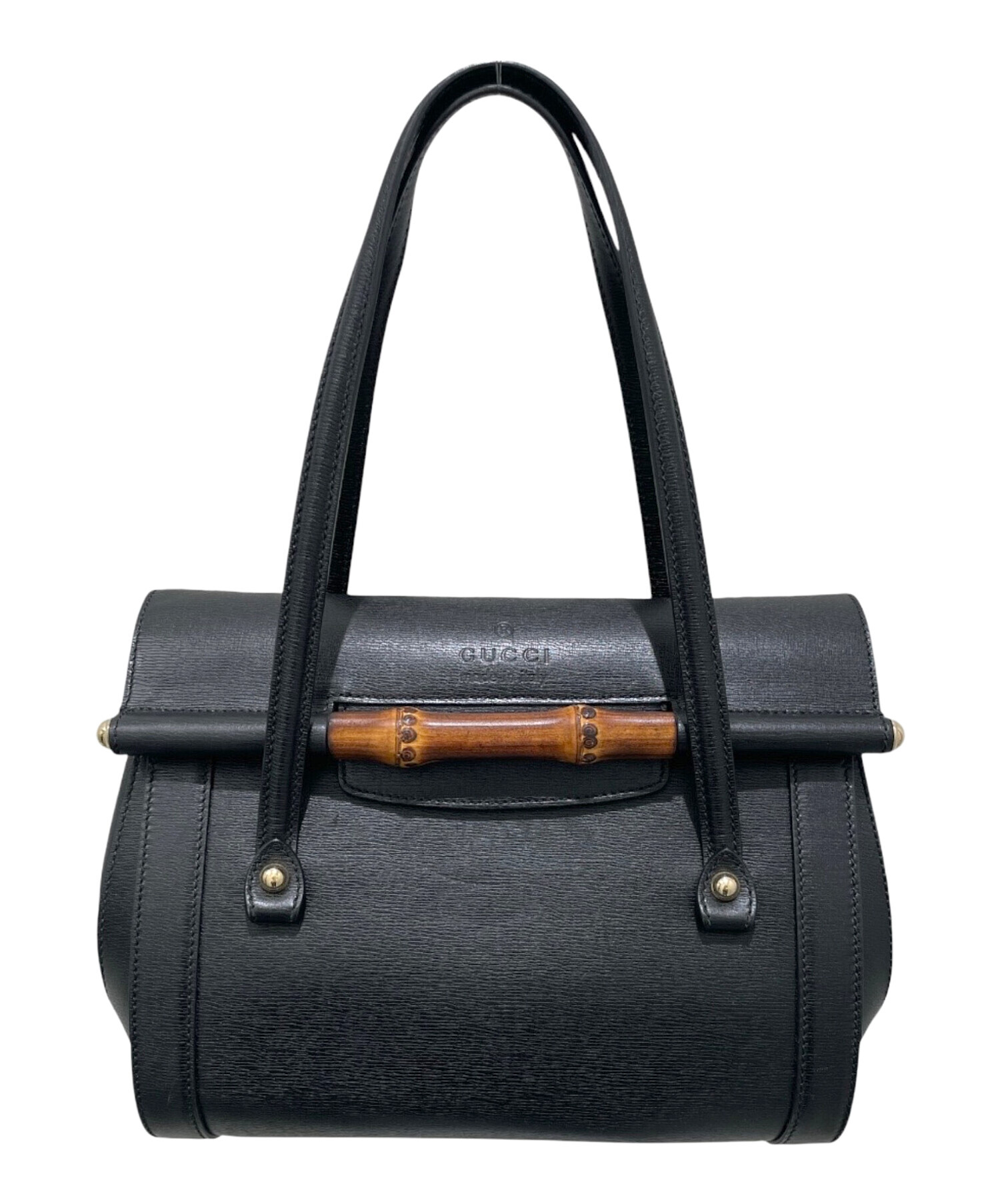 【美品】GUCCI ハンドバッグ トートバッグ バンブー ブラック A023 中古・古着通販】GUCCI (グッチ) バンブーハンドバッグ ブラック