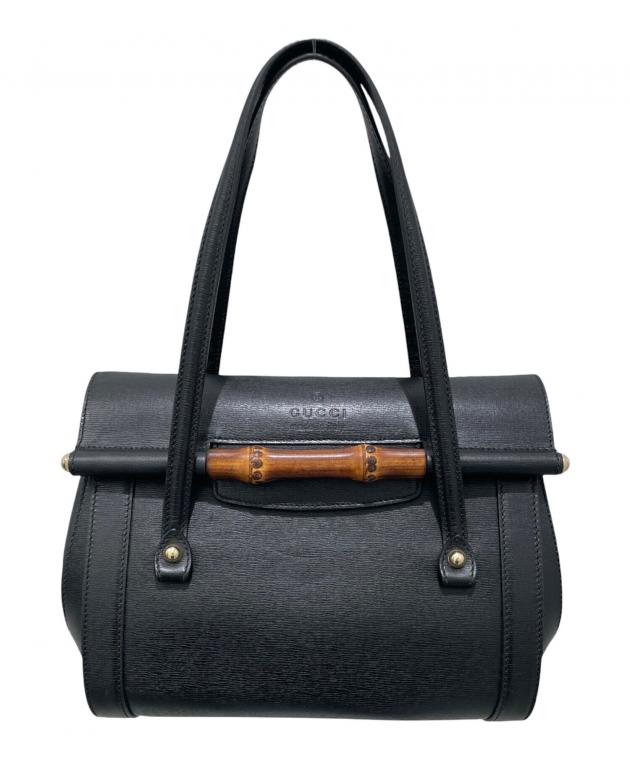 中古・古着通販】GUCCI (グッチ) バンブーハンドバッグ ブラック