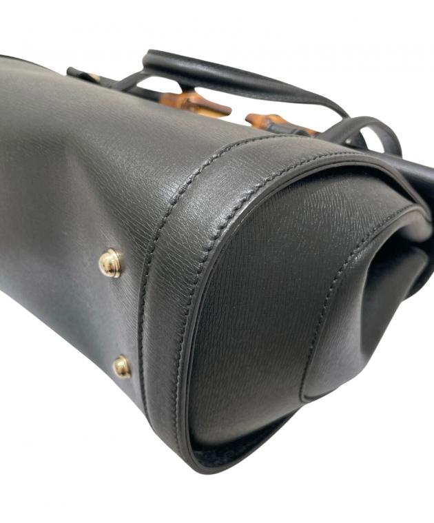 中古・古着通販】GUCCI (グッチ) バンブーハンドバッグ ブラック