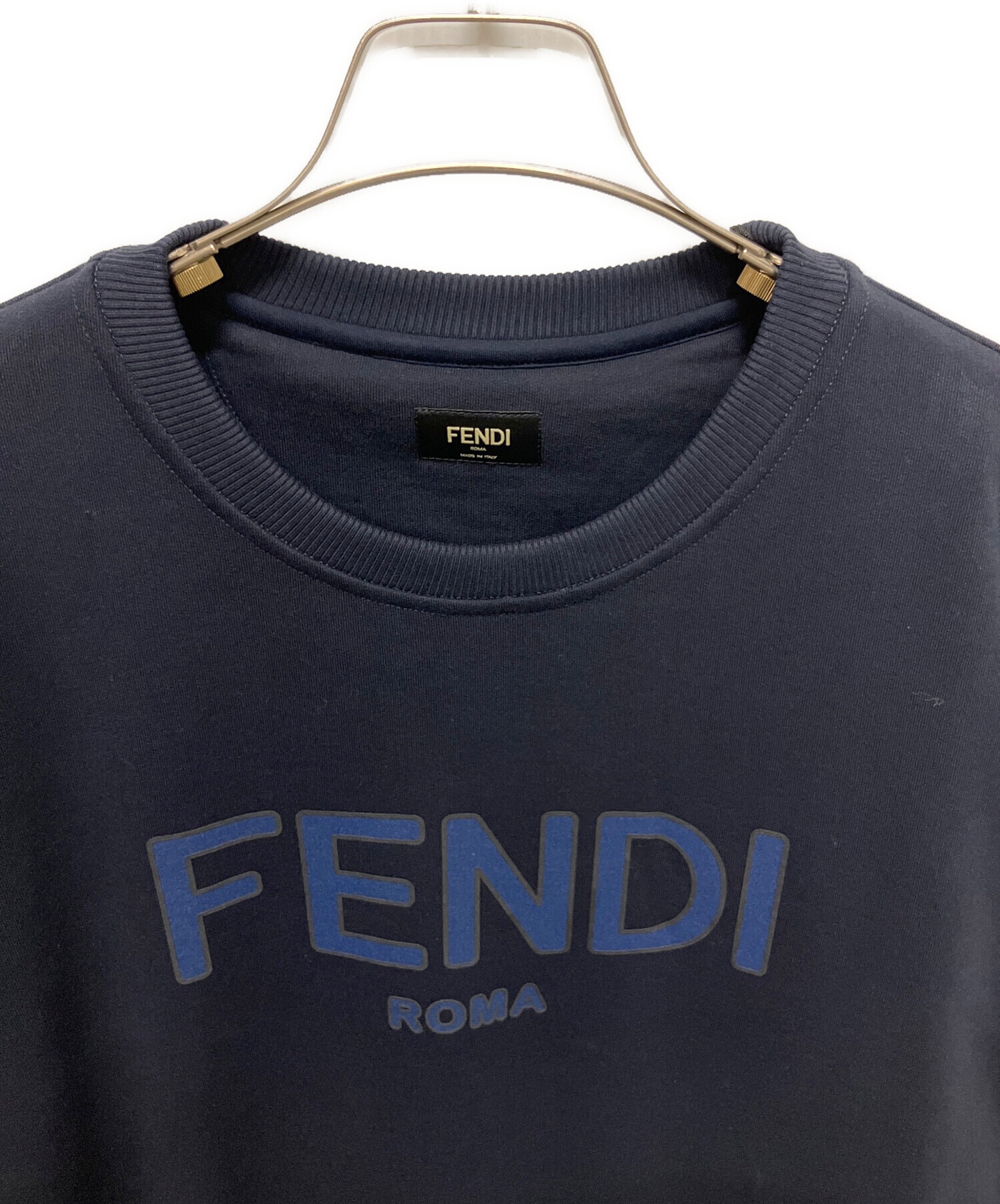 中古・古着通販】FENDI (フェンディ) ロゴスウェット ネイビー サイズ