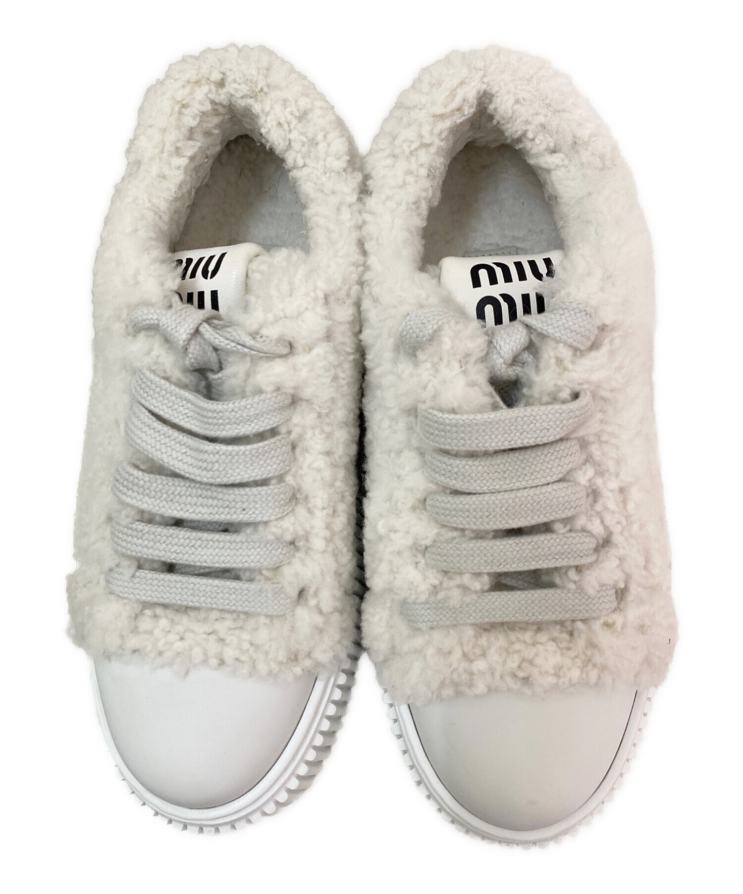 中古・古着通販】MIU MIU (ミュウミュウ) ボアスニーカー ホワイト