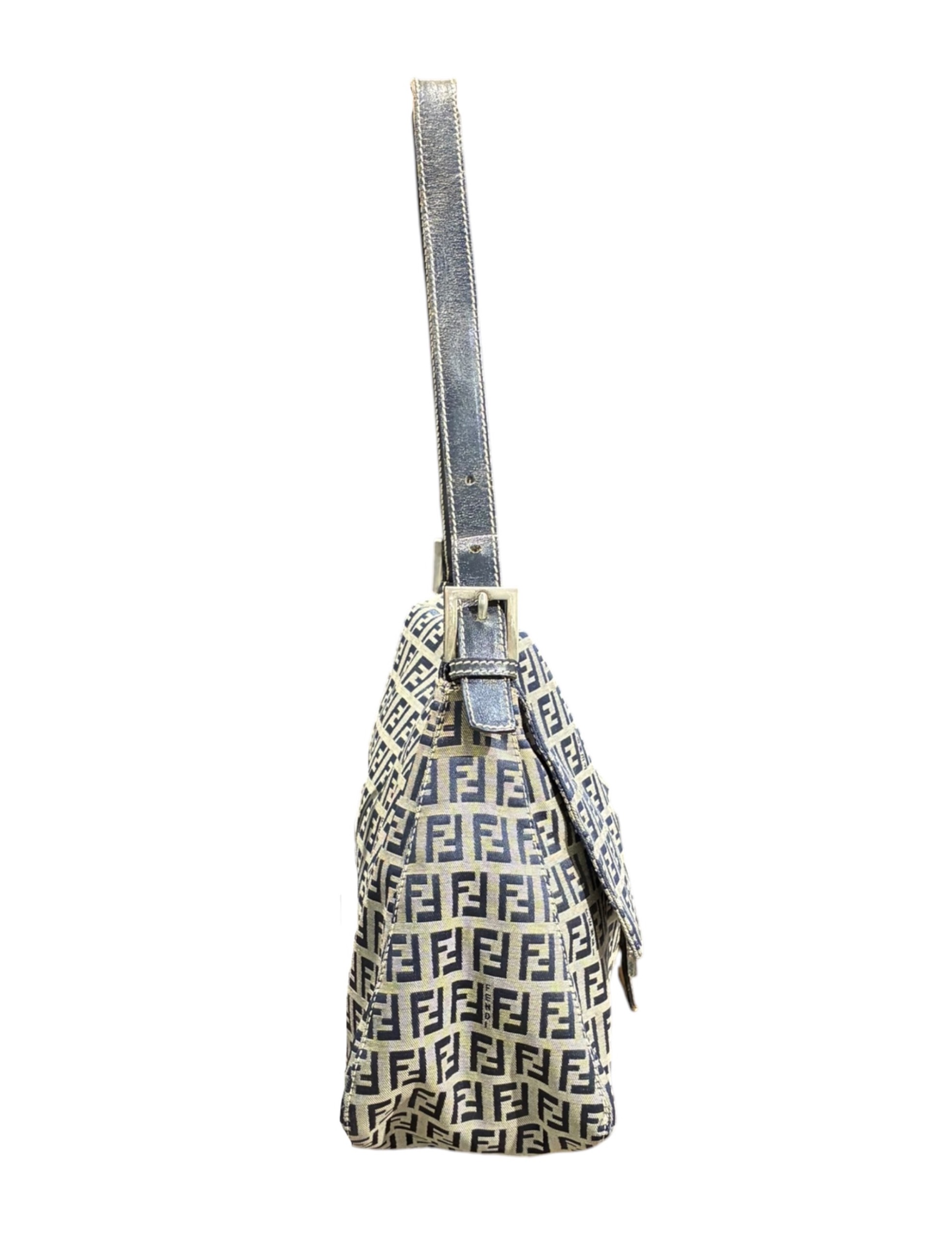 未使用級✨ FENDI ズッキーノ　FF総柄　ハンドバッグ　レザー切り替え 中古・古着通販】FENDI (フェンディ) ズッキーノハンドバッグ ベージュ