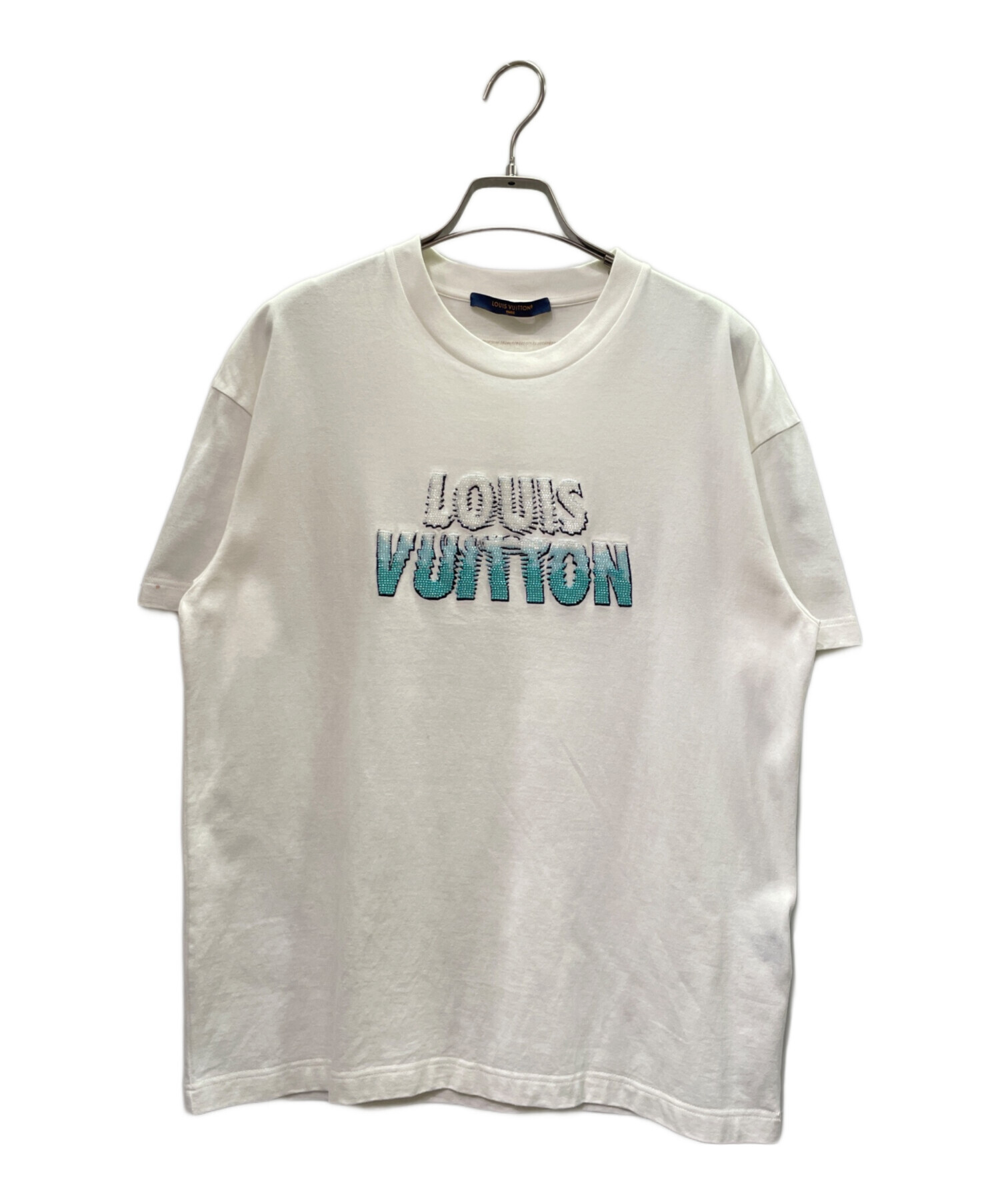 LOUIS VUITTON - ルイ・ヴィトン LOUIS VUITTON カットソー 衣料品 トップス コットン レディース ホワイト系 / ブルー系 【中古】 中古・古着通販】LOUIS VUITTON (ルイ ヴィトン) エンブロイダード