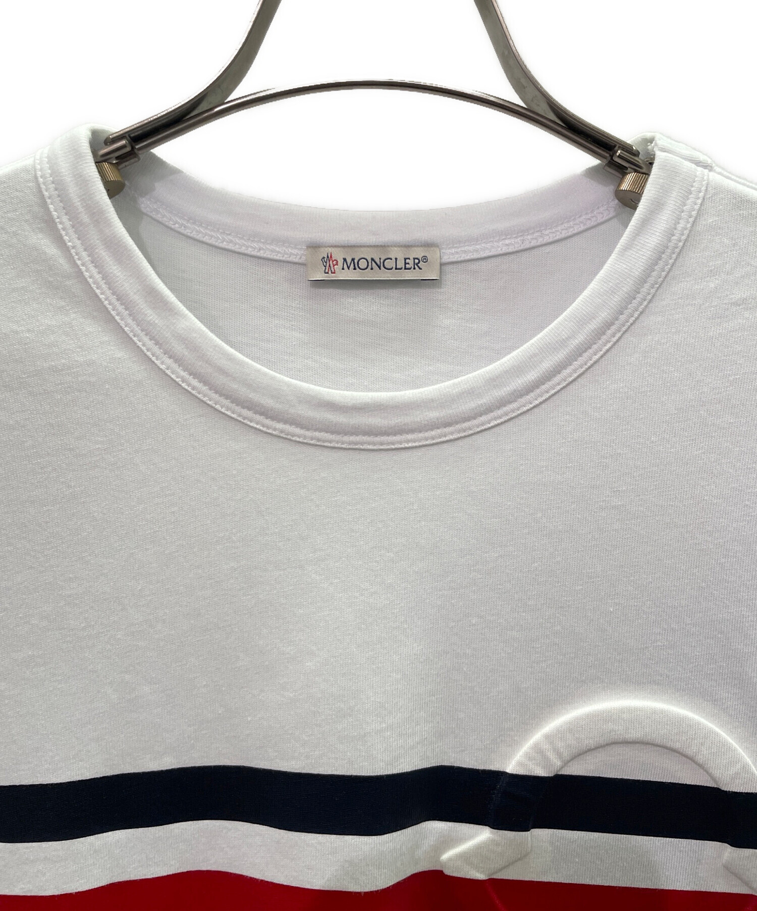 中古・古着通販】MONCLER (モンクレール) トリコロール半袖Tシャツ