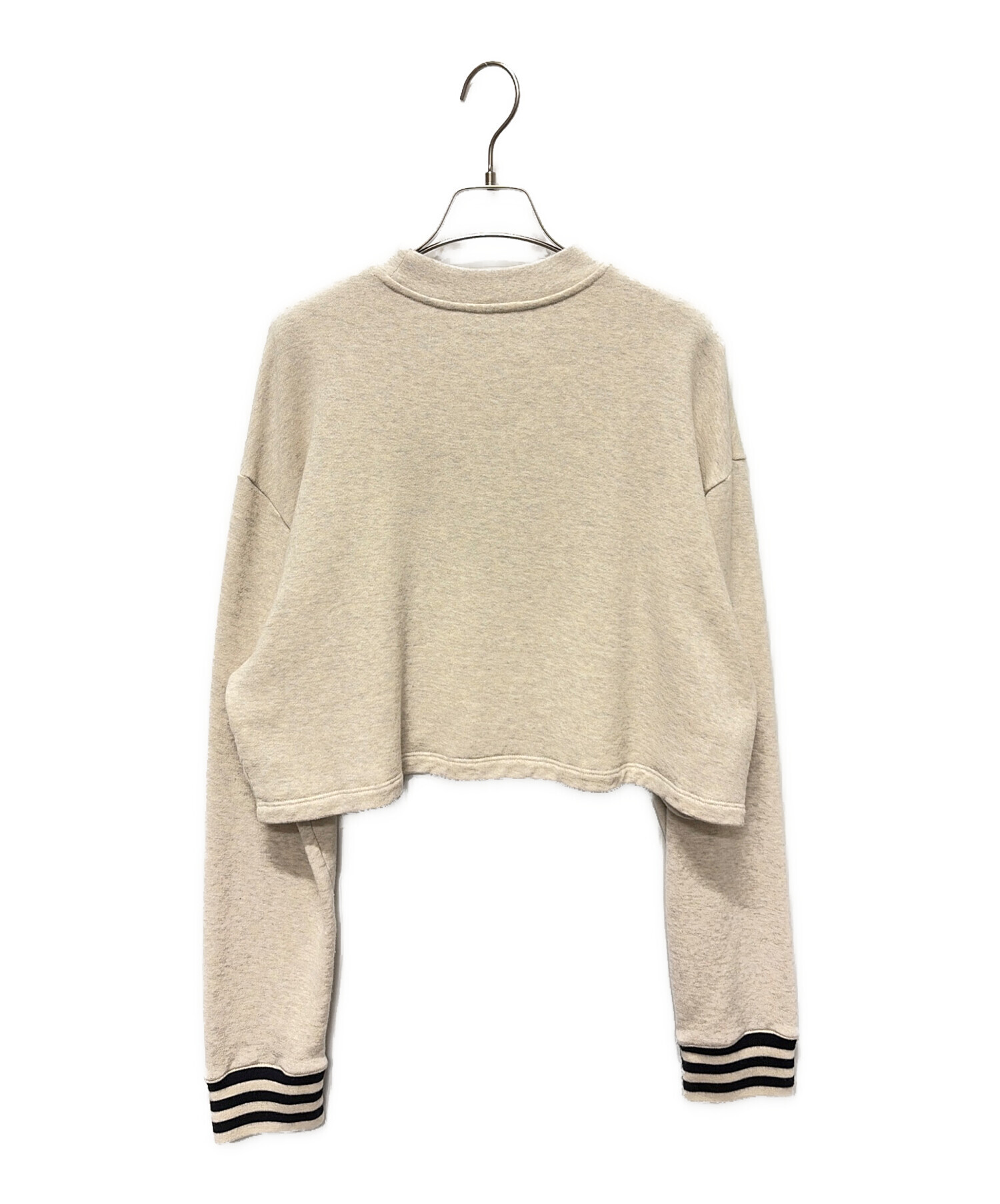 PRADA グレー クロップドスウェット Mサイズ 中古・古着通販】PRADA (プラダ) クロップドロゴスウェット アイボリー