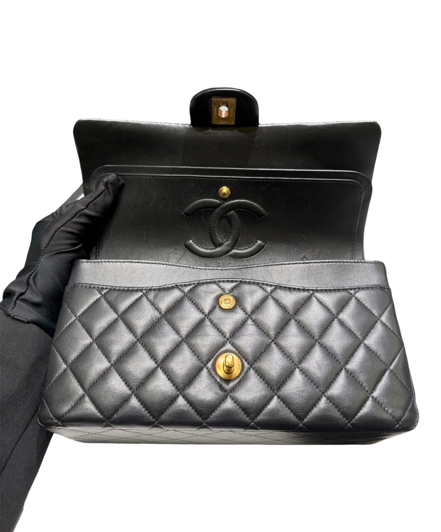 中古・古着通販】CHANEL (シャネル) チェーンショルダーダブルフラップ