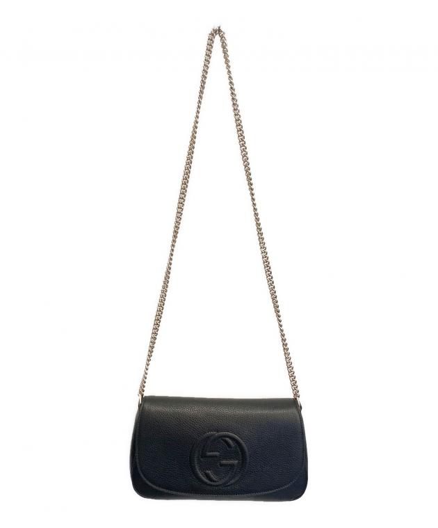 中古・古着通販】GUCCI (グッチ) ソーホーショルダーバッグ ブラック