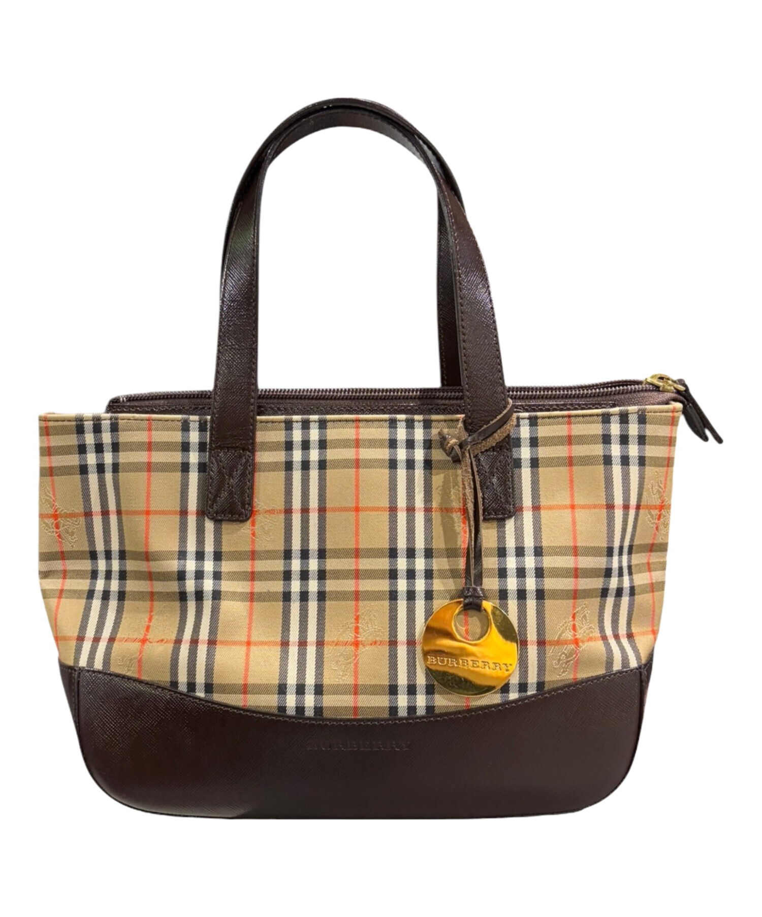 未使用級 バーバリー BURBERRY トートバッグ ノバチェック ブラウン 中古・古着通販】BURBERRY (バーバリー) ノヴァチェックミニトート