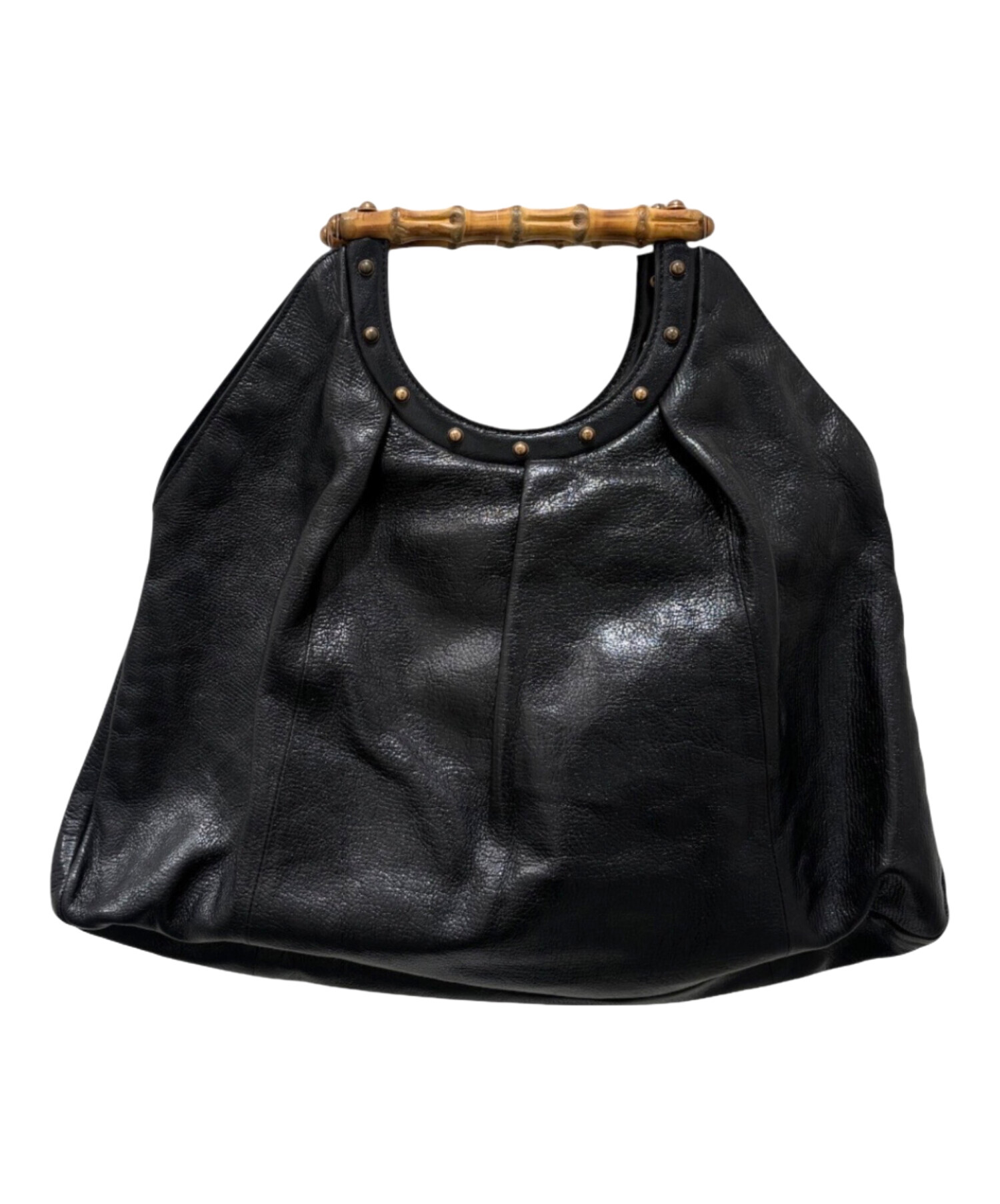 中古・古着通販】GUCCI (グッチ) バンブーハンドル レザーハンドバッグ 