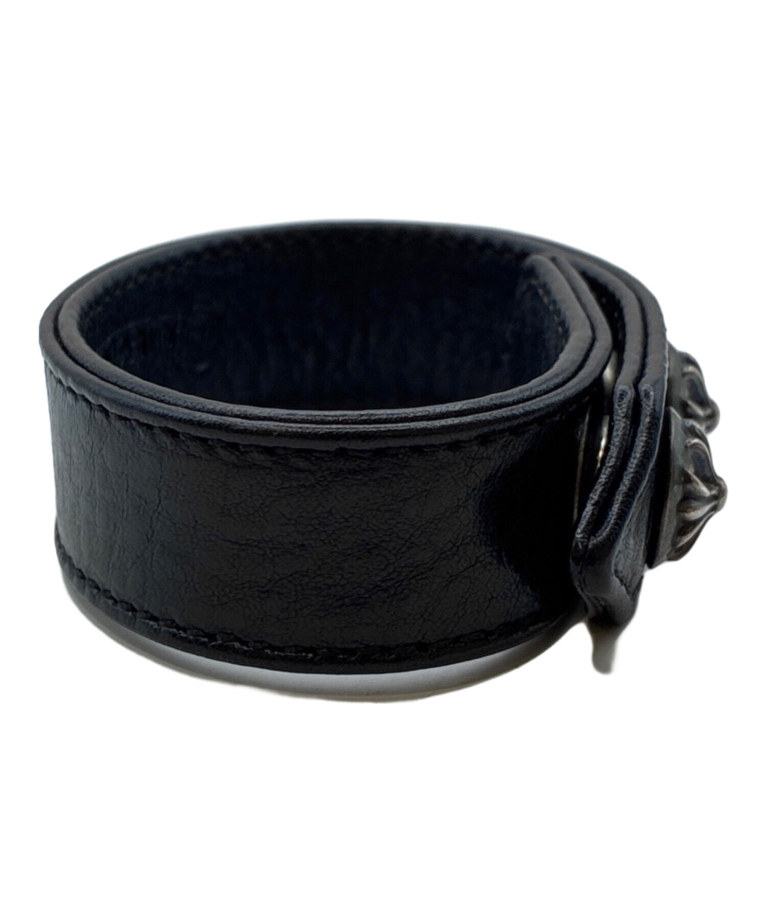 クロムハーツ黒レザー バングル 中古・古着通販】CHROME HEARTS (クロムハーツ) 3ボタン2スナップ