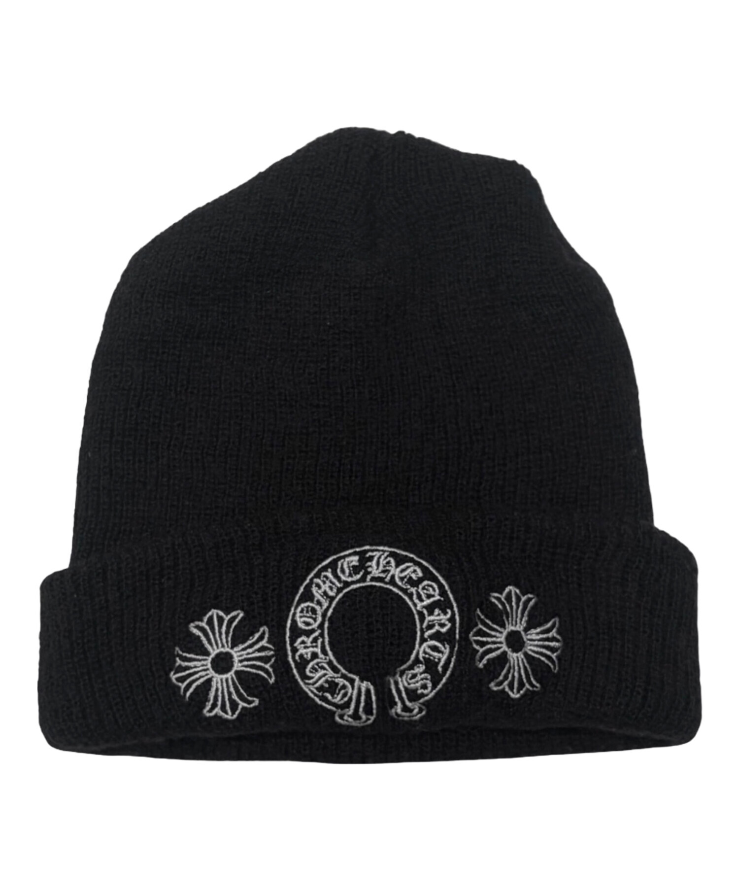 CHROME HEARTS ホースシュークロス ビーニー 黒 中古・古着通販】CHROME HEARTS (クロムハーツ) CHプラス ホースシュー