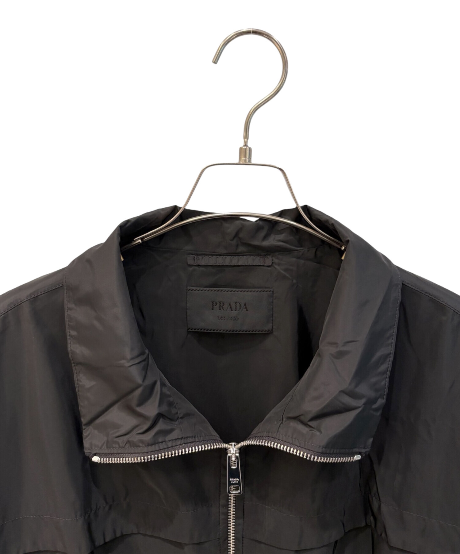 中古・古着通販】PRADA (プラダ) ロゴプレートブルゾン ブラック