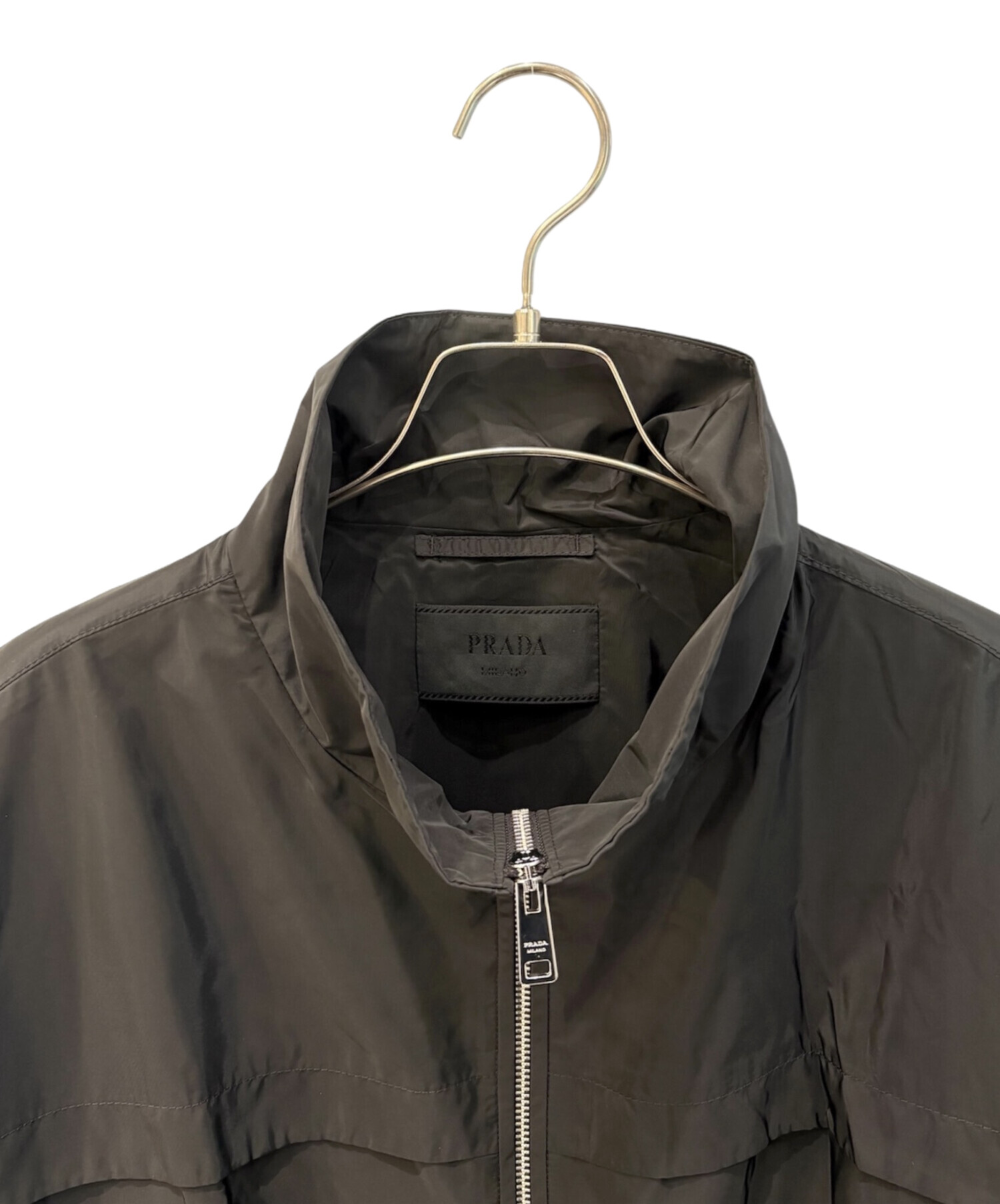 中古・古着通販】PRADA (プラダ) ロゴプレートブルゾン ブラック