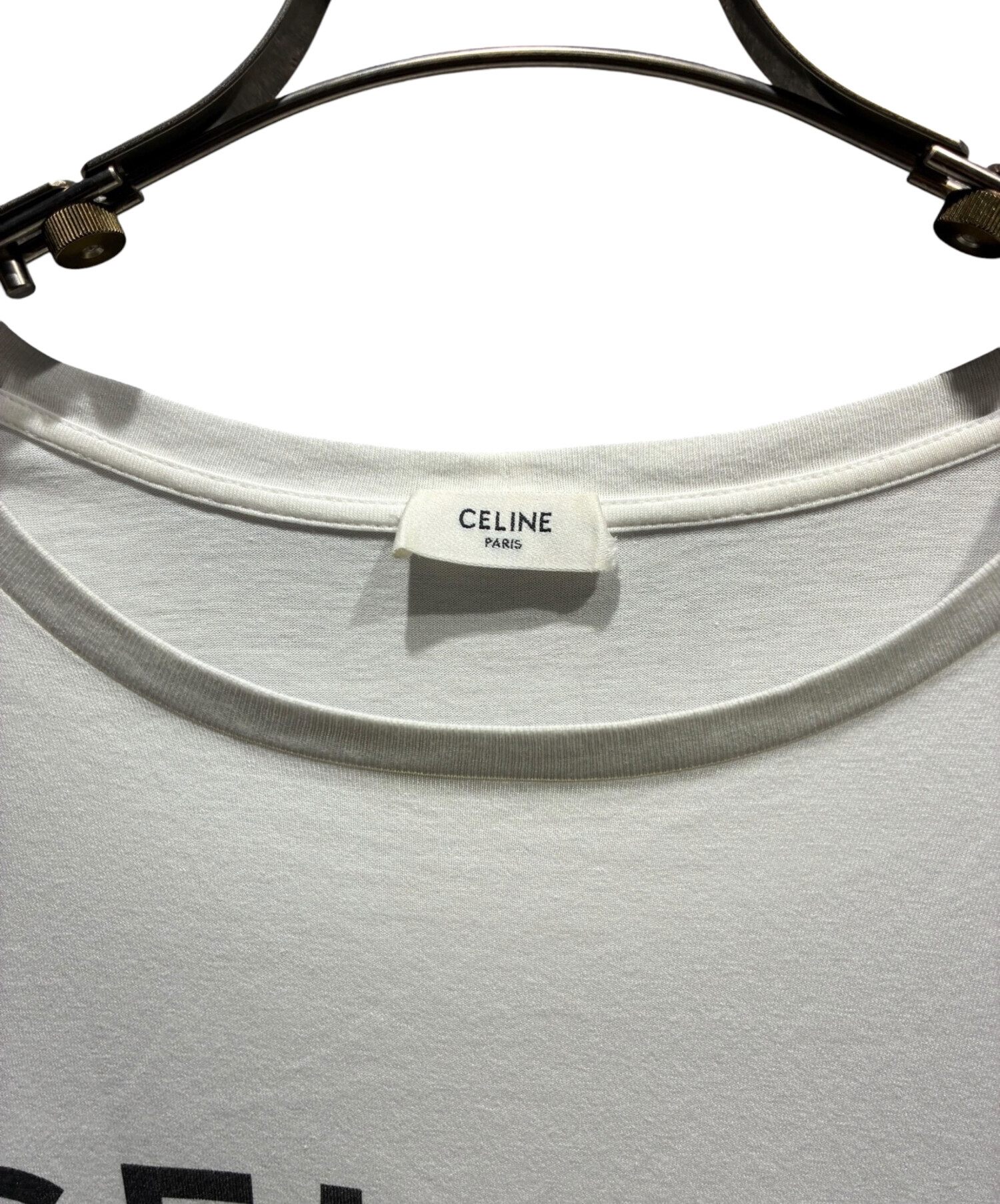 中古・古着通販】CELINE (セリーヌ) ロゴTシャツ ホワイト サイズ:L