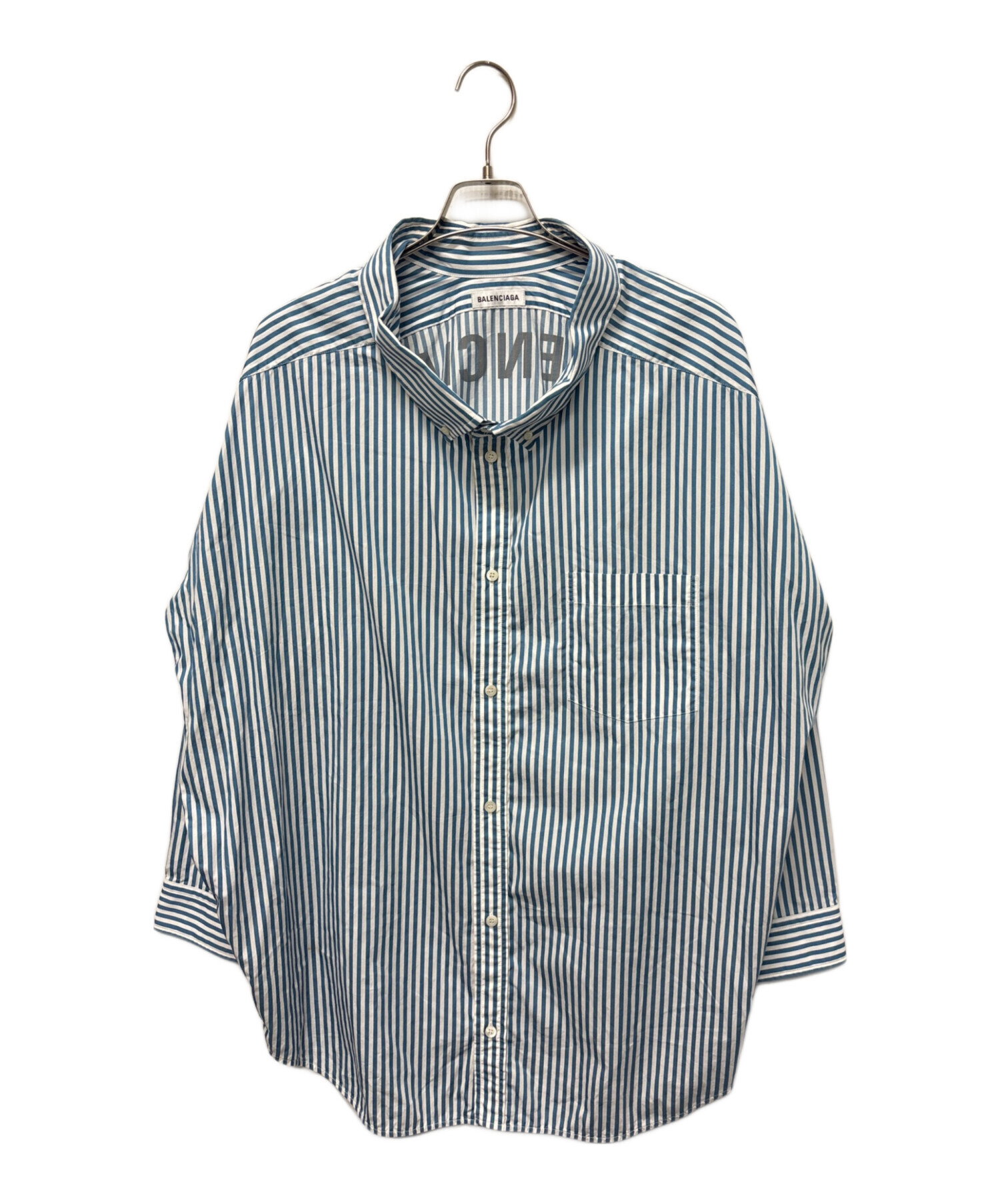 バレンシアガ確実正規品　ストライプシャツ　サイズ41 中古・古着通販】BALENCIAGA (バレンシアガ) ストライプロゴシャツ