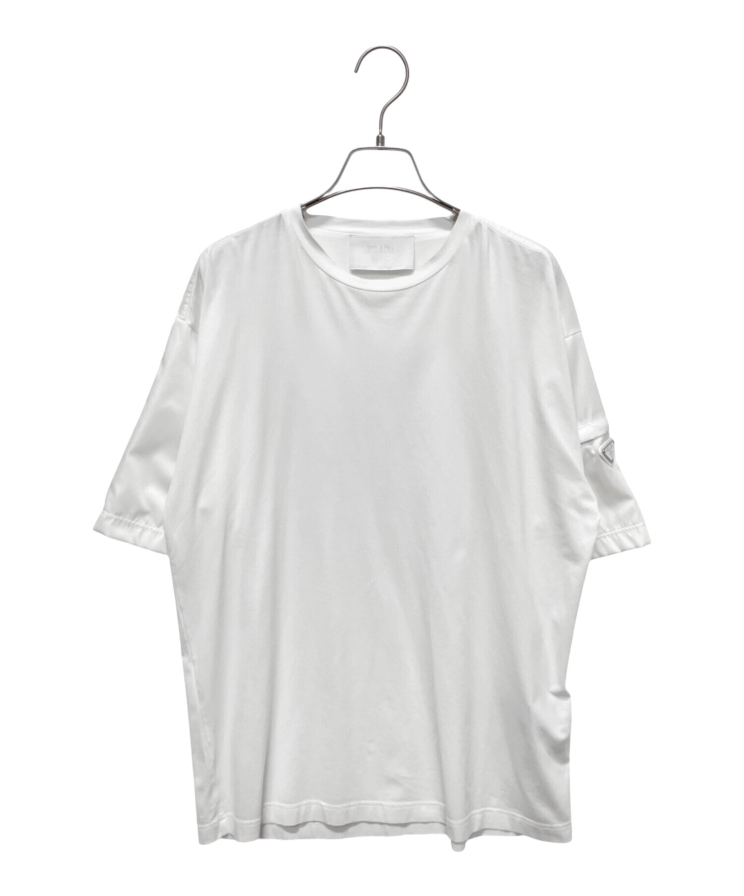 中古・古着通販】PRADA (プラダ) 三角プレートナイロン切替Tシャツ