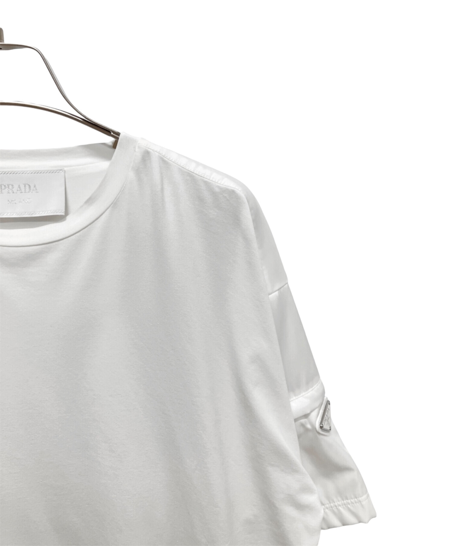 中古・古着通販】PRADA (プラダ) 三角プレートナイロン切替Tシャツ