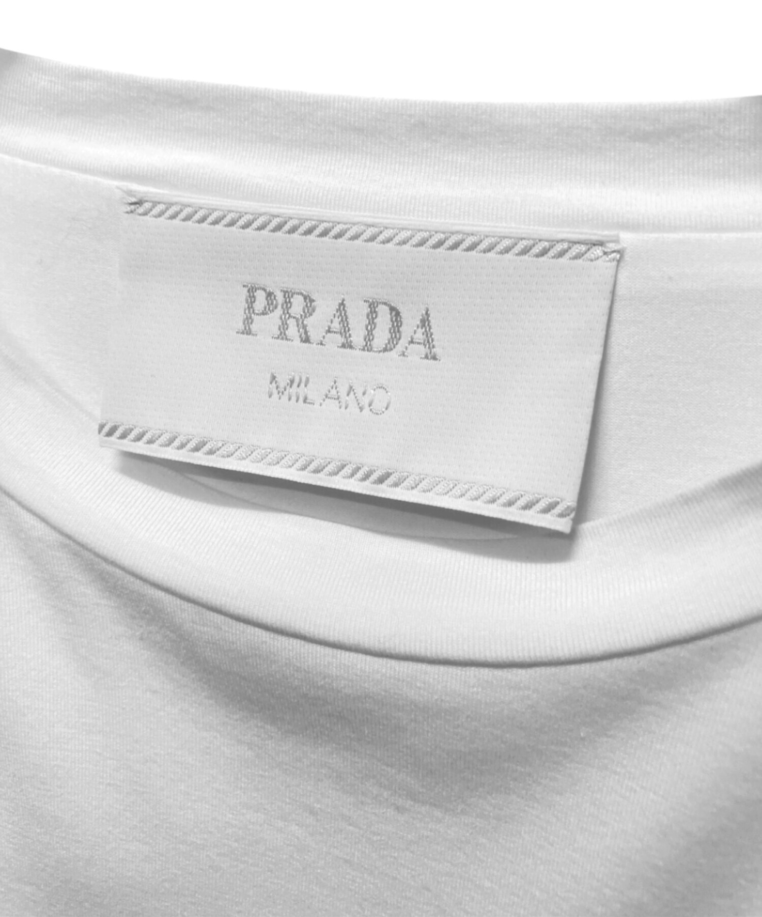 中古・古着通販】PRADA (プラダ) 三角プレートナイロン切替Tシャツ
