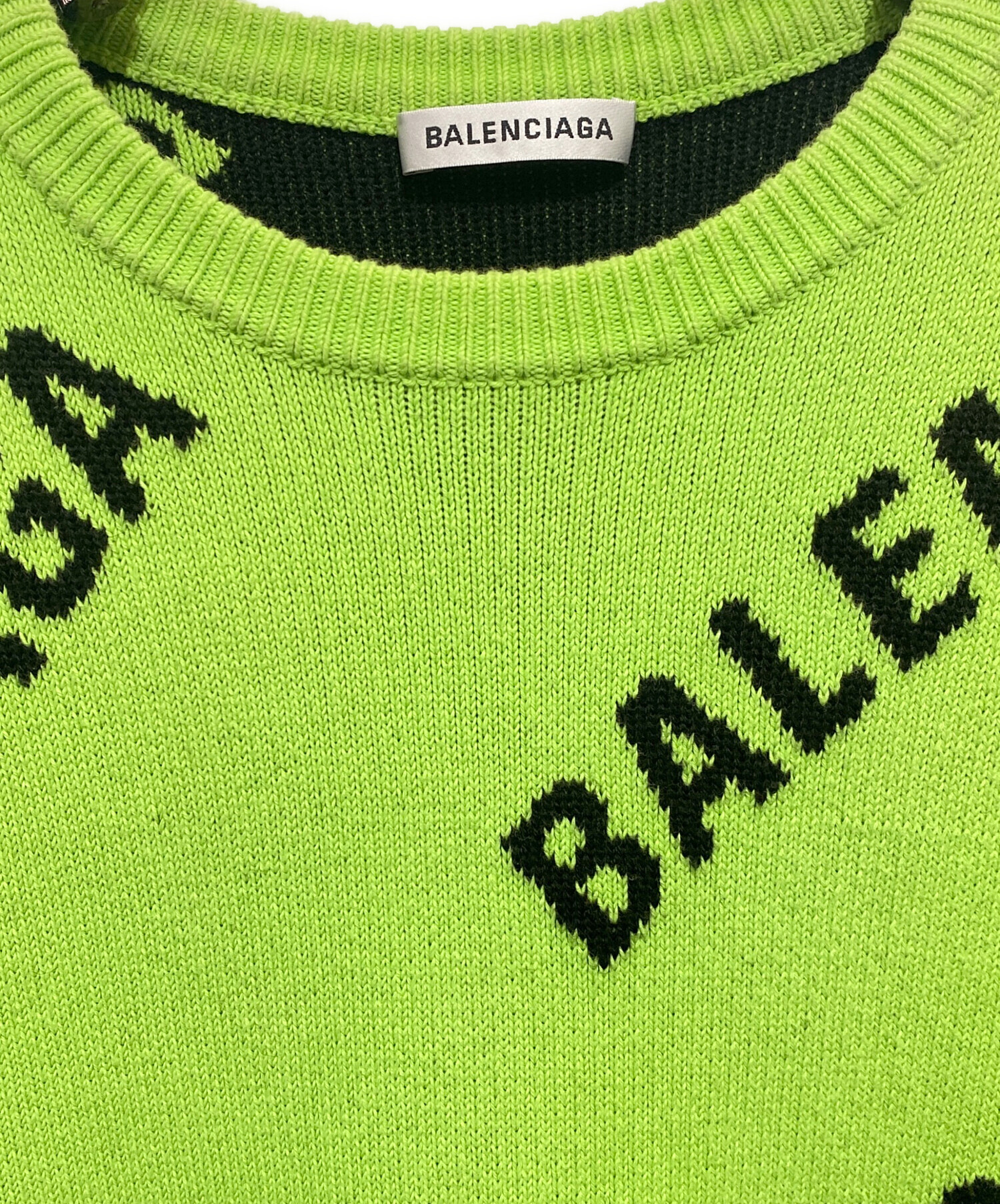 中古・古着通販】BALENCIAGA (バレンシアガ) オールオーバーロゴニット