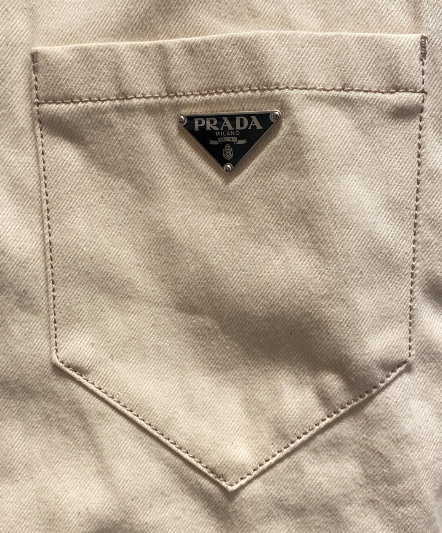 中古・古着通販】PRADA (プラダ) オーバーサイズ三角プレートデニム