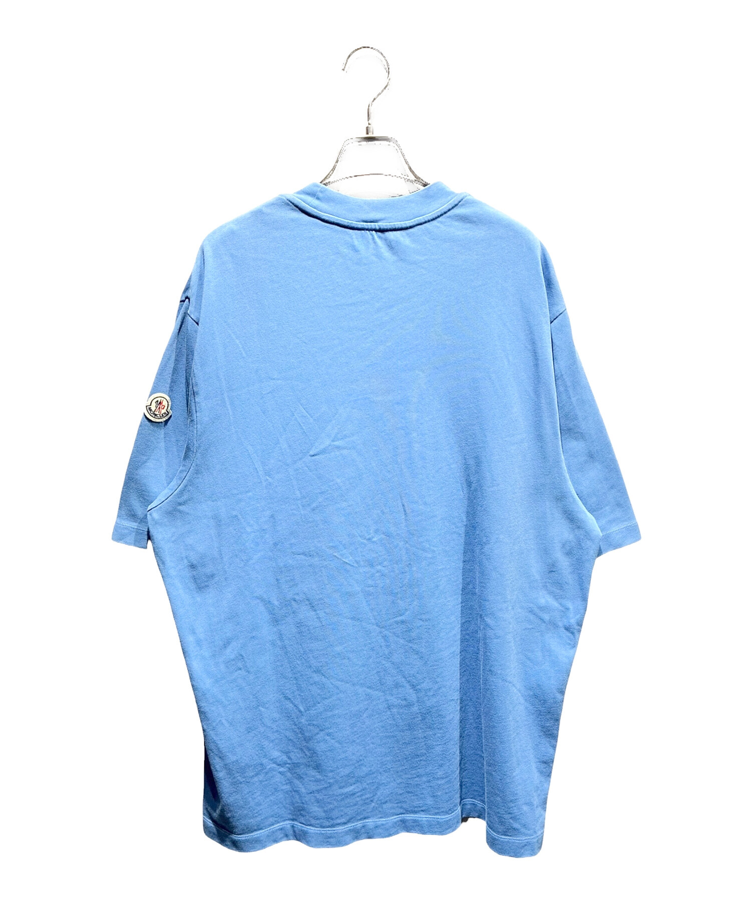 中古・古着通販】MONCLER (モンクレール) ロゴ刺繍Tシャツ ブルー