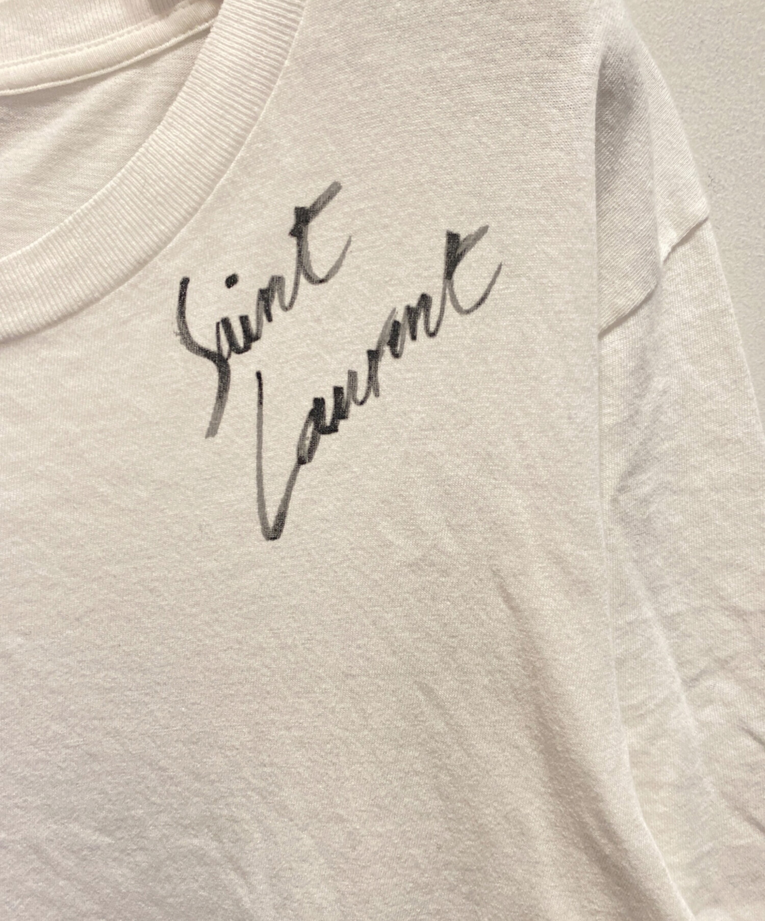 ハ*ル様 サンローランパリ　SAINT LAURENT PARIS ホワイトロゴ 中古・古着通販】Saint Laurent Paris (サンローランパリ) ロゴ
