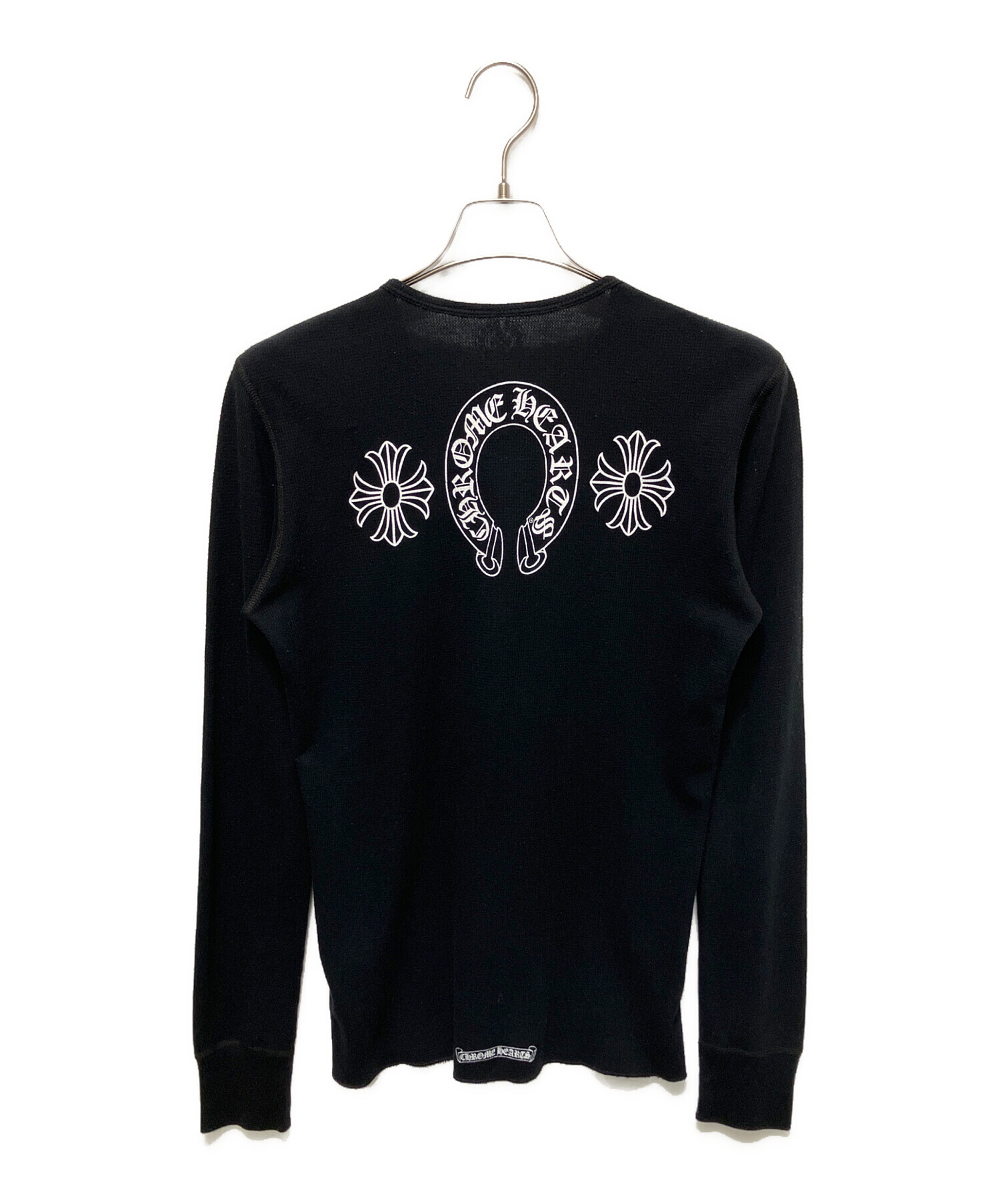 CHROME HEARTS クロムハーツ サーマルカットソー 黒 フローラル 中古・古着通販】CHROME HEARTS (クロムハーツ) サーマルカットソー