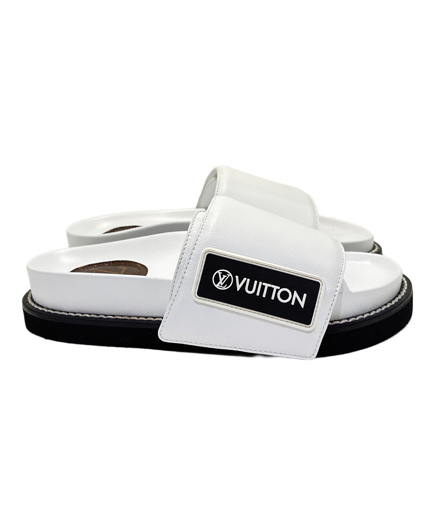 Louis Vuitton ホワイト サンダル 中ヒール　ヴィトン 中古・古着通販】LOUIS VUITTON (ルイ ヴィトン) LV サンセット