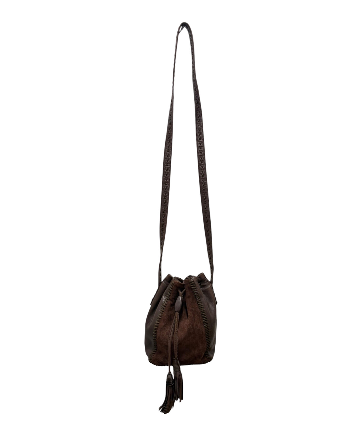 中古・古着通販】PRADA (プラダ) 巾着ショルダーバッグ ブラウン