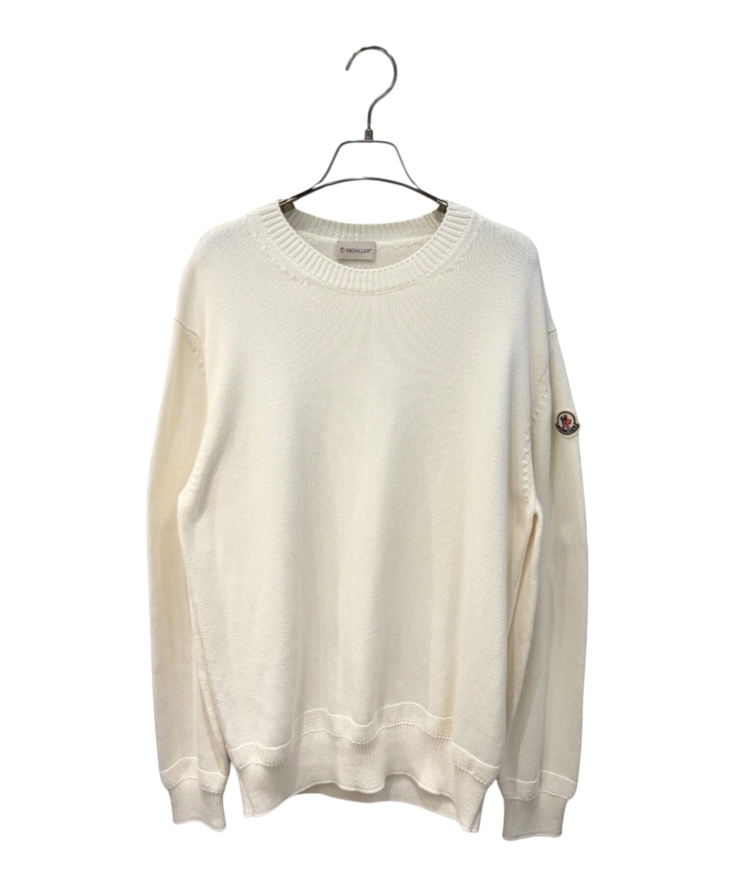中古・古着通販】MONCLER (モンクレール) ワッペンロゴニット ホワイト