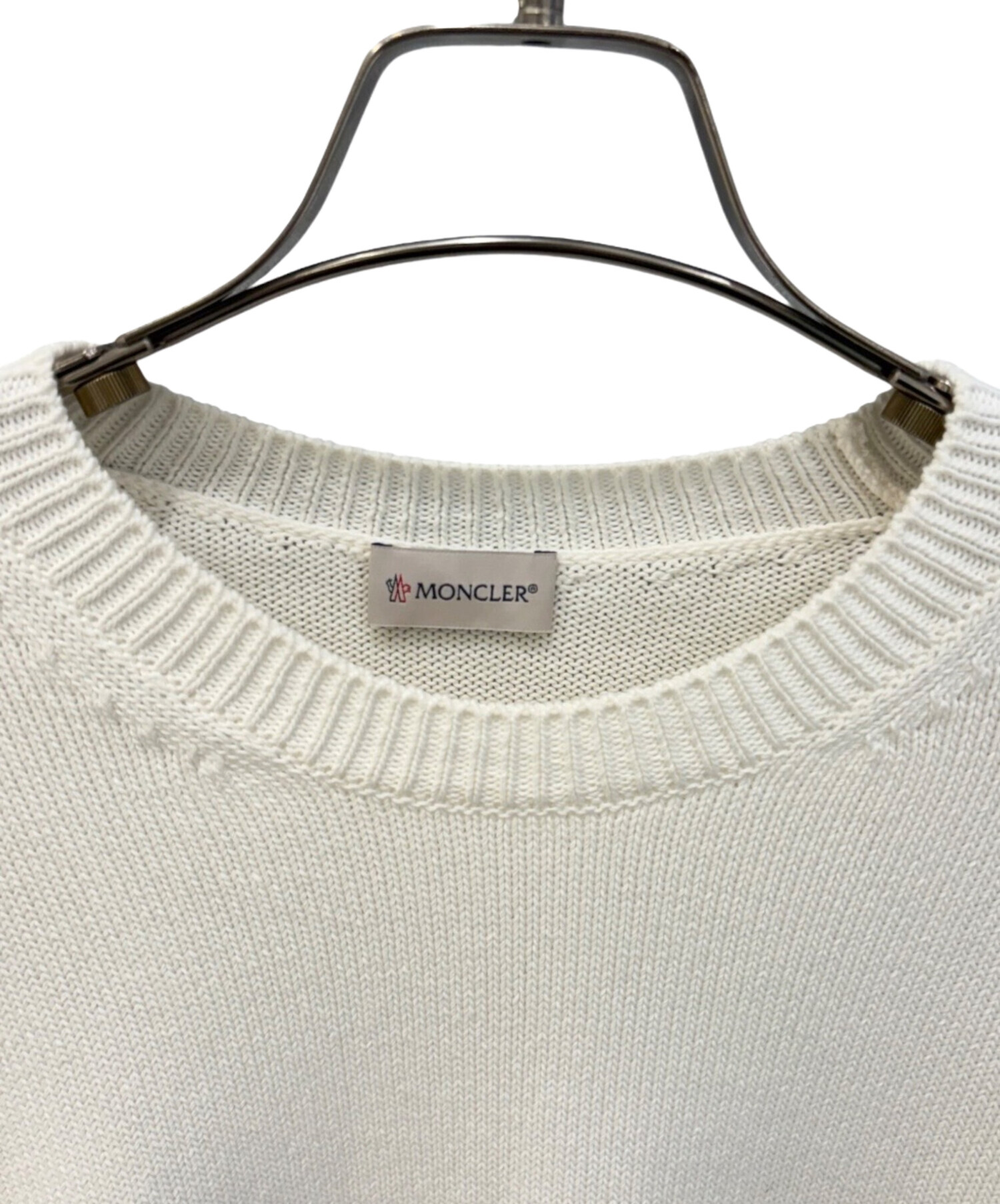 中古・古着通販】MONCLER (モンクレール) ワッペンロゴニット ホワイト