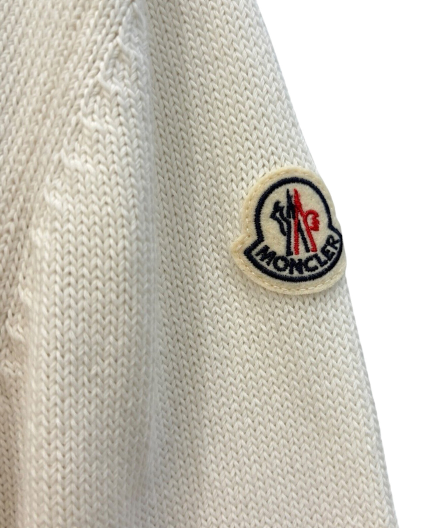 中古・古着通販】MONCLER (モンクレール) ワッペンロゴニット ホワイト