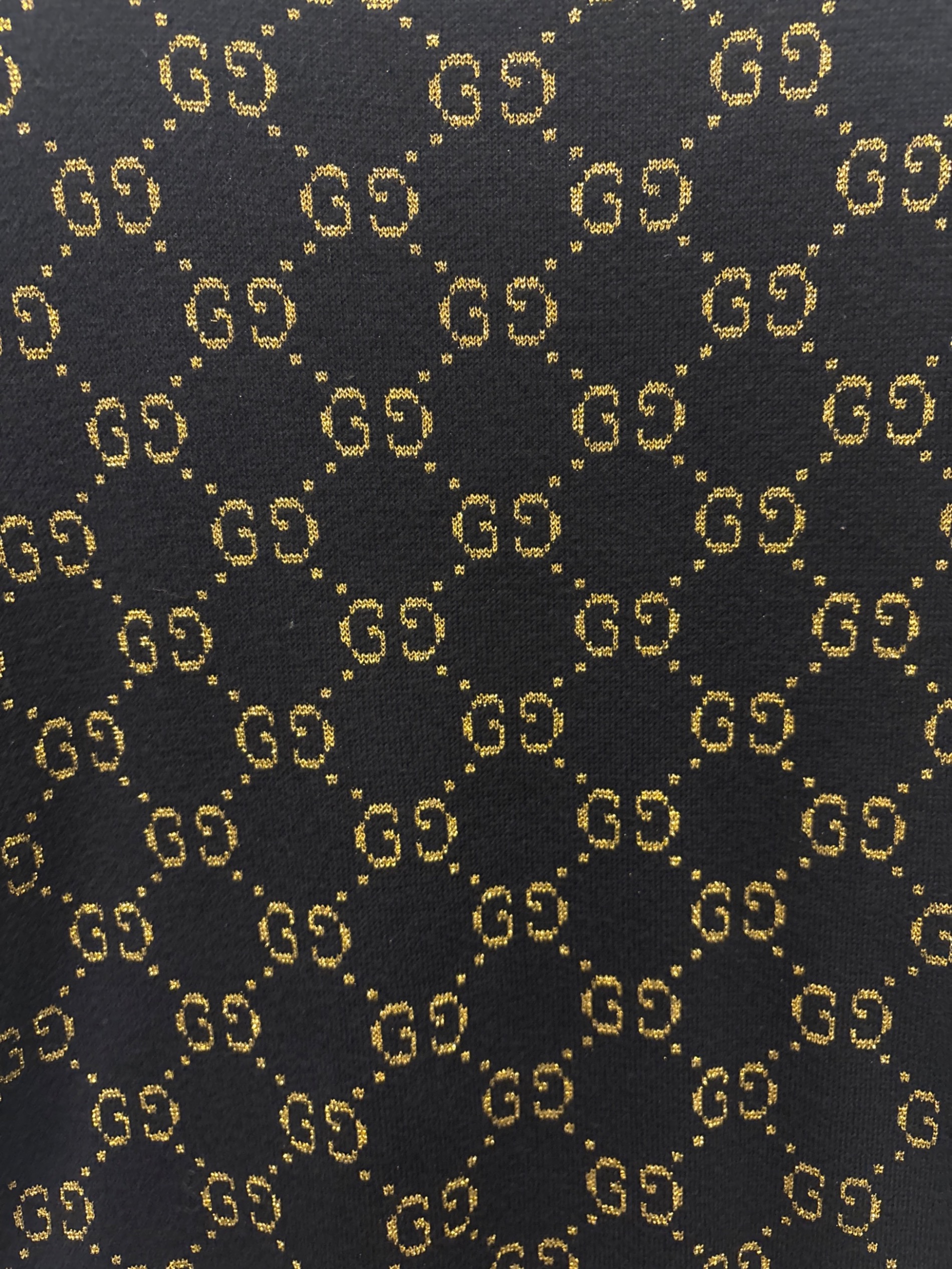 中古・古着通販】GUCCI (グッチ) GGコットンラメ 半袖 ニット ブラック